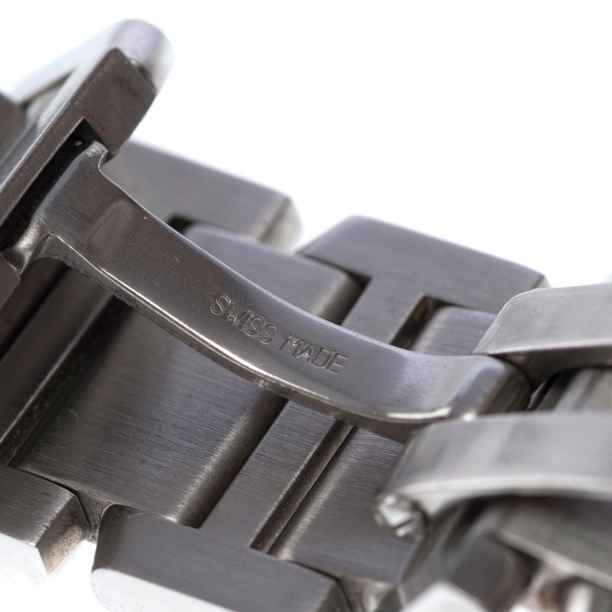 Amazing Cartier Tank Française Automatic Wrist watch in silver For Sale 5