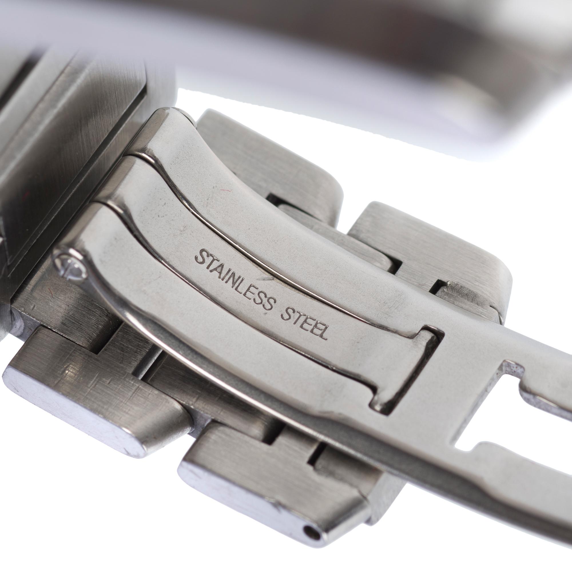 Amazing Cartier Tank Française Automatic Wrist watch in silver For Sale 6