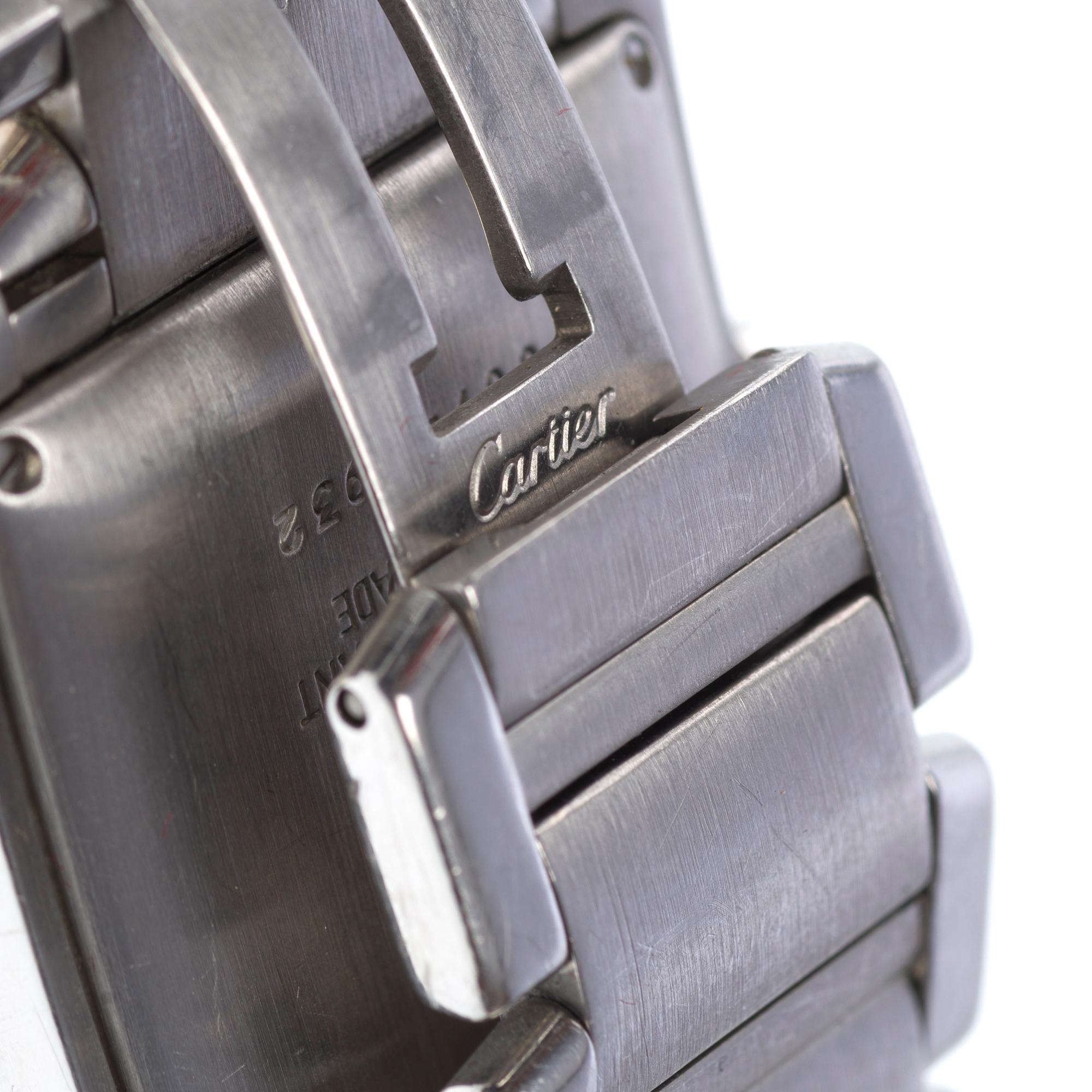 Amazing Cartier Tank Française Automatic Wrist watch in silver For Sale 7