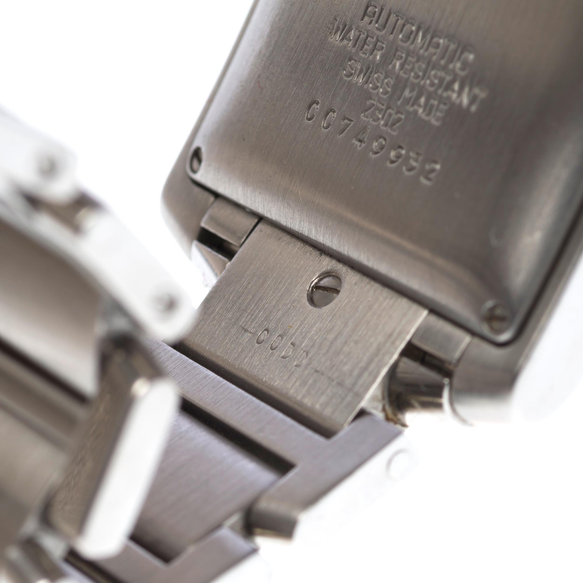 Amazing Cartier Tank Française Automatic Wrist watch in silver For Sale 8