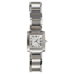 Incredibile orologio da polso automatico Cartier Tank Française in argento