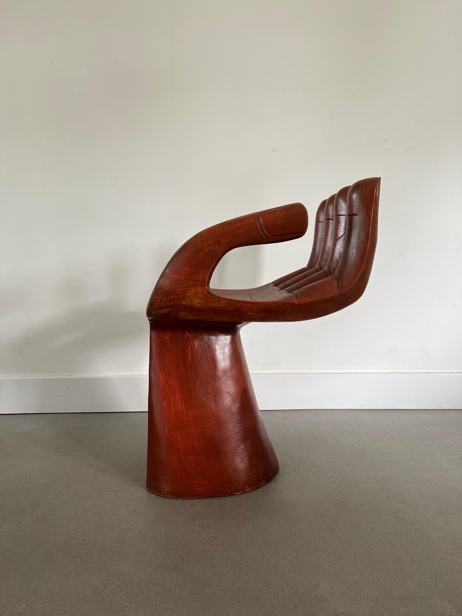 Unknown Amazing Carved Hand Chair in Style of Pedro Friedeberg