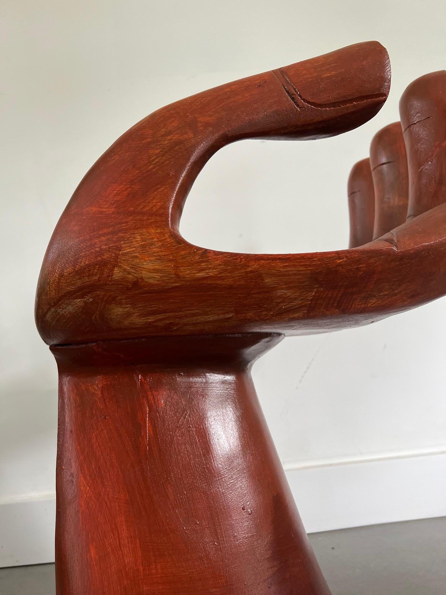 Amazing Carved Hand Chair in Style of Pedro Friedeberg In Fair Condition In GOOR, NL