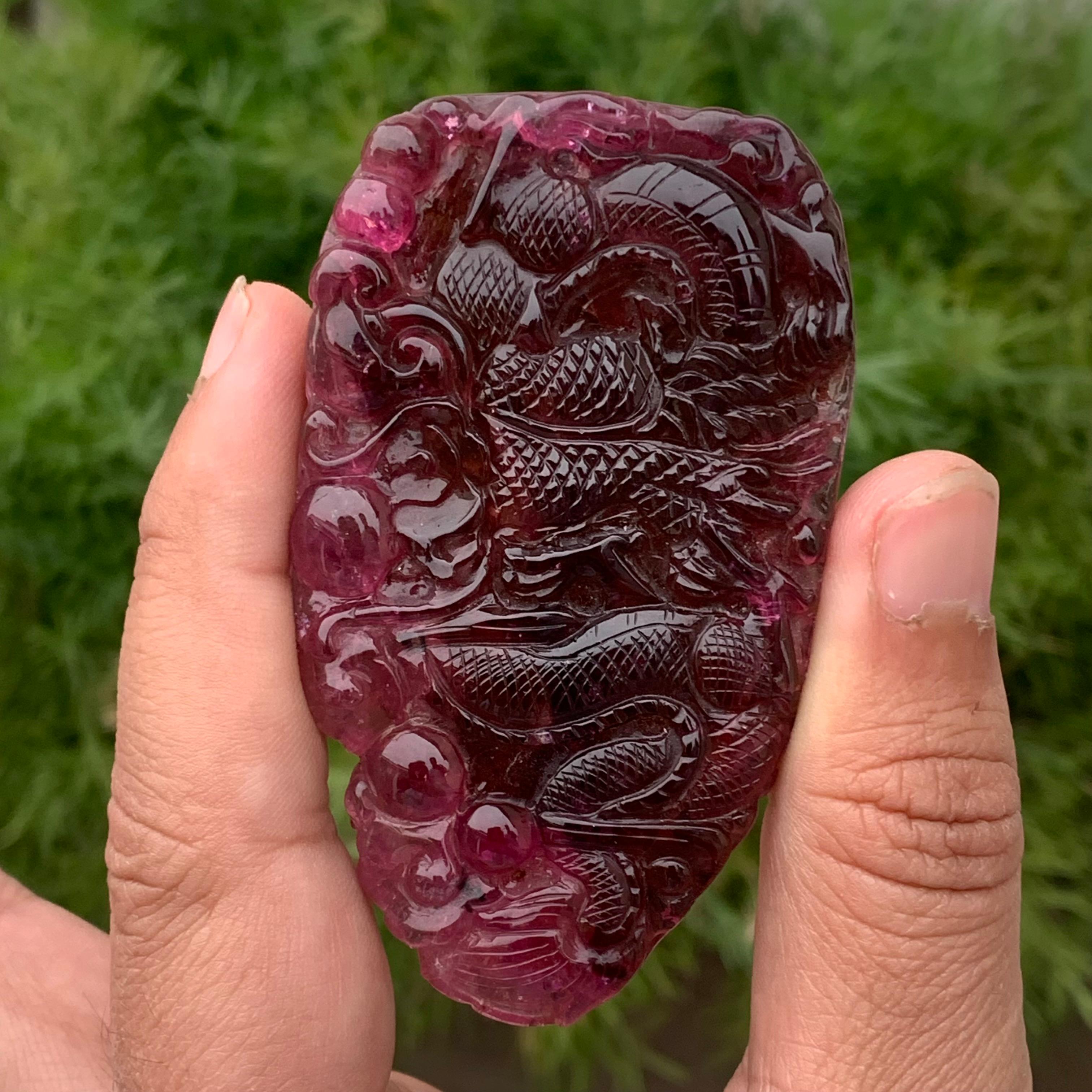 Old European Cut Amazing Carved Huge 295.30 Carat Natural Tourmaline Carving for Healing Jewelry