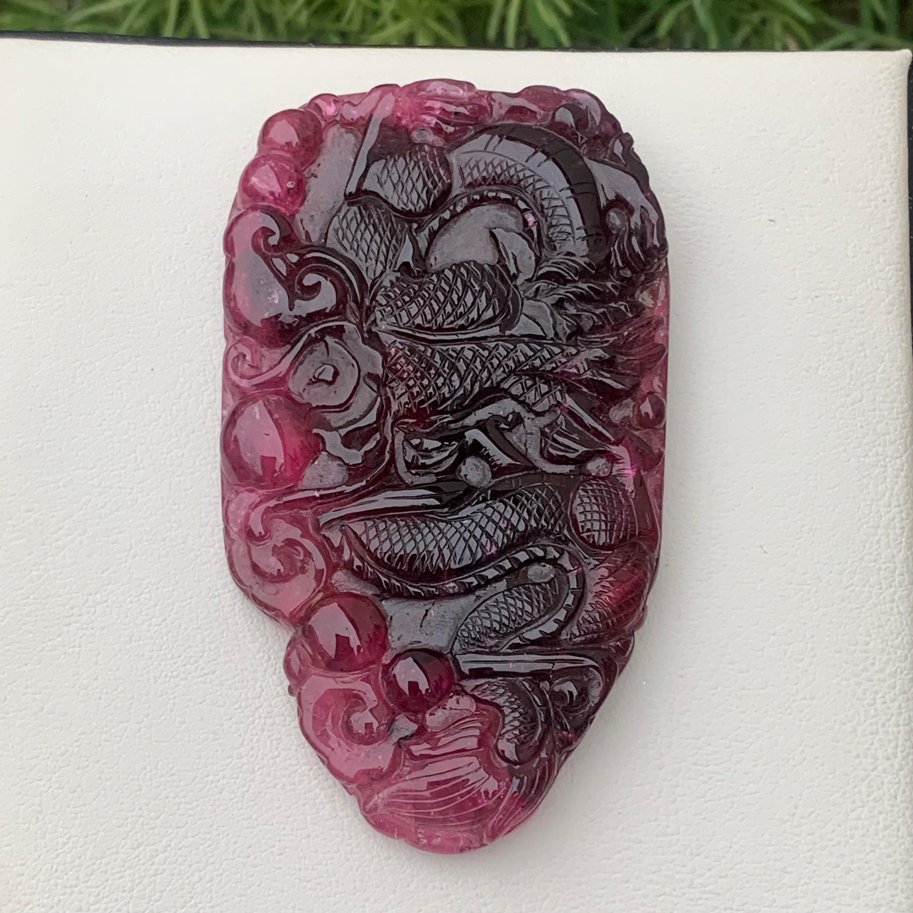 Women's or Men's Amazing Carved Huge 295.30 Carat Natural Tourmaline Carving for Healing Jewelry