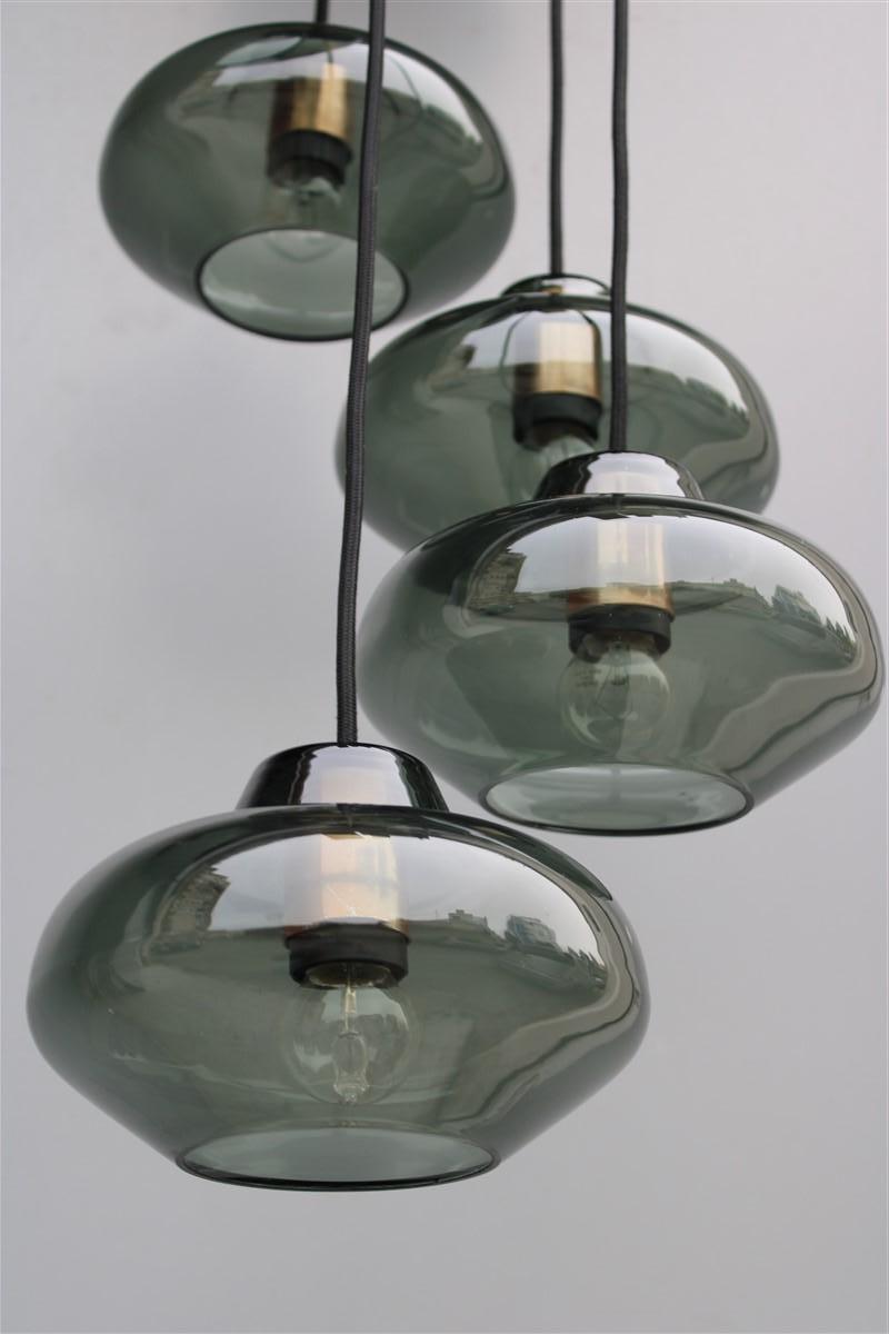 Amazing Cascade Vistosi Mid-century Chandelier Green Murano Parts Glass 1950s  For Sale 8