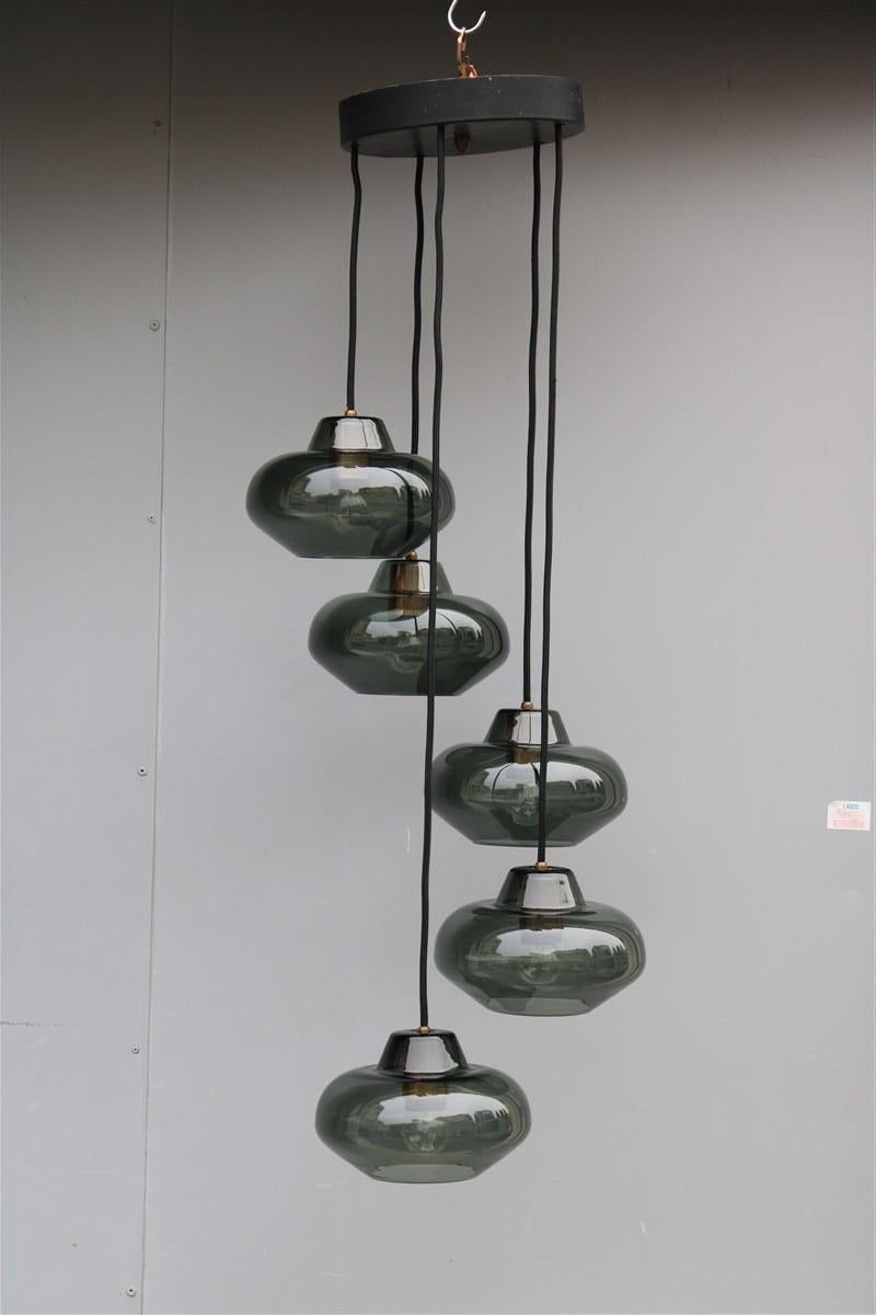 Incredibile lampadario Cascade Vistosi di metà secolo Greene & Greene Part 1950s 