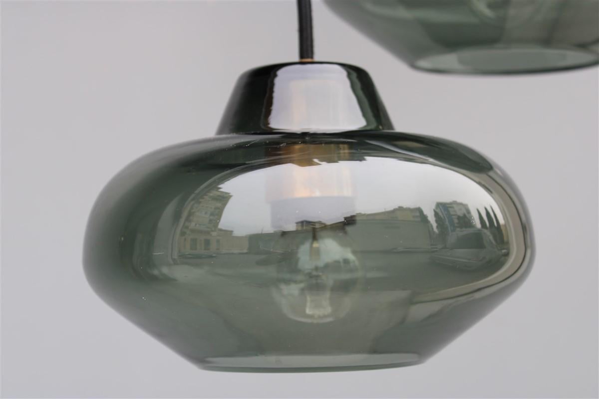 Amazing Cascade Vistosi Mid-century Chandelier Green Murano Parts Glass 1950s  For Sale 3
