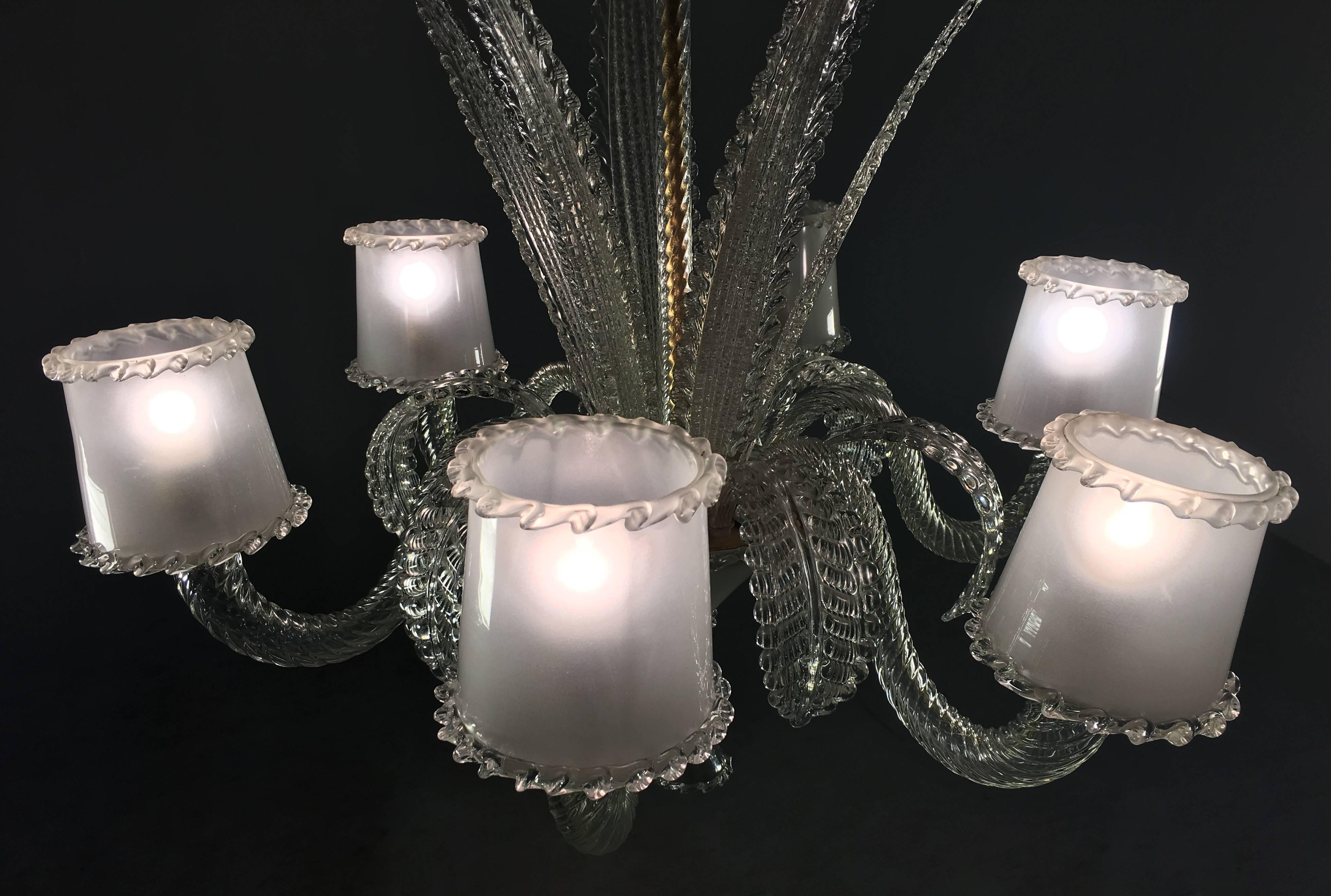 Amazing Chandelier by Barovier & Toso, Murano, 1940s For Sale 9