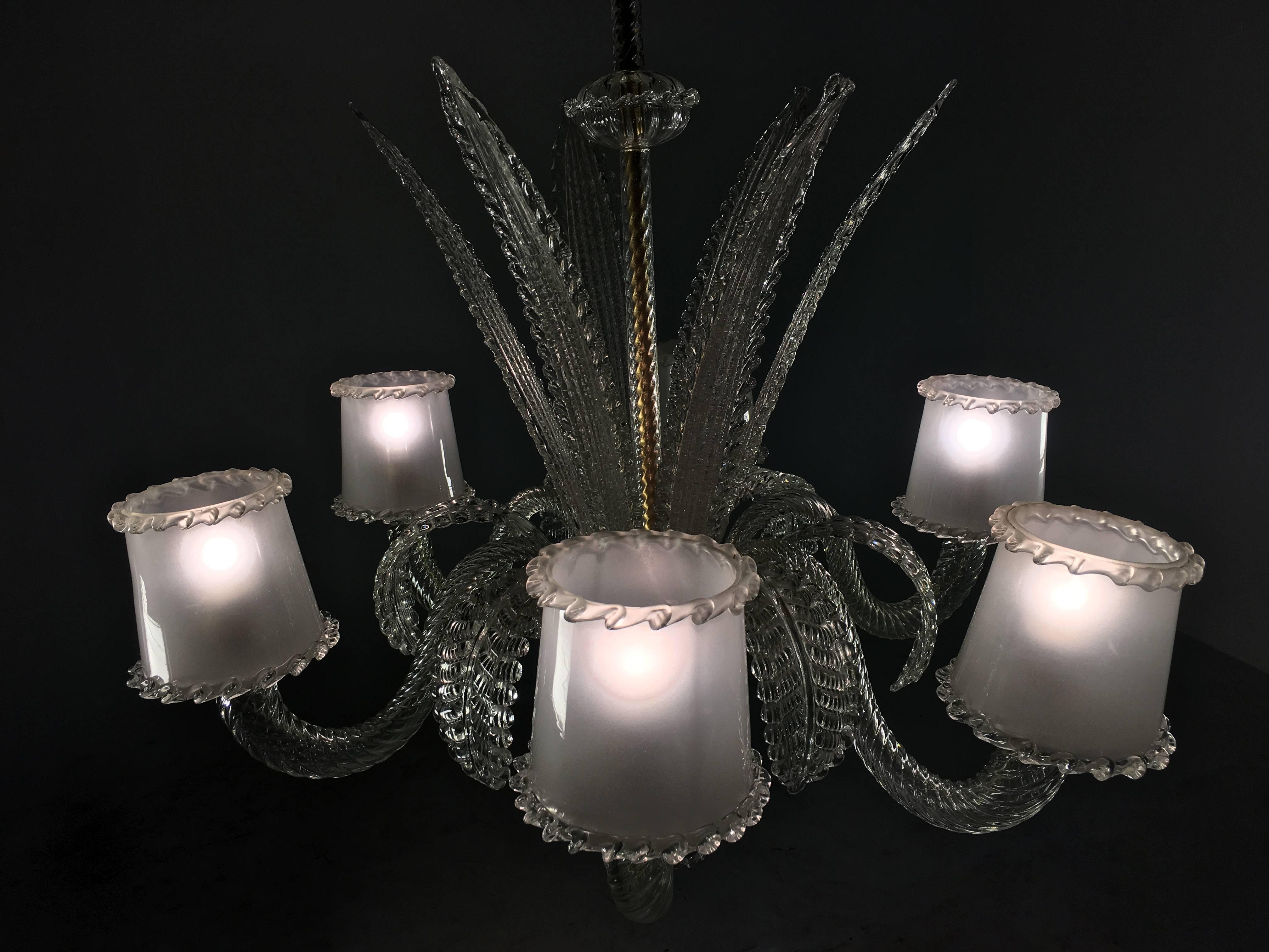 Amazing Chandelier by Barovier & Toso, Murano, 1940s For Sale 13