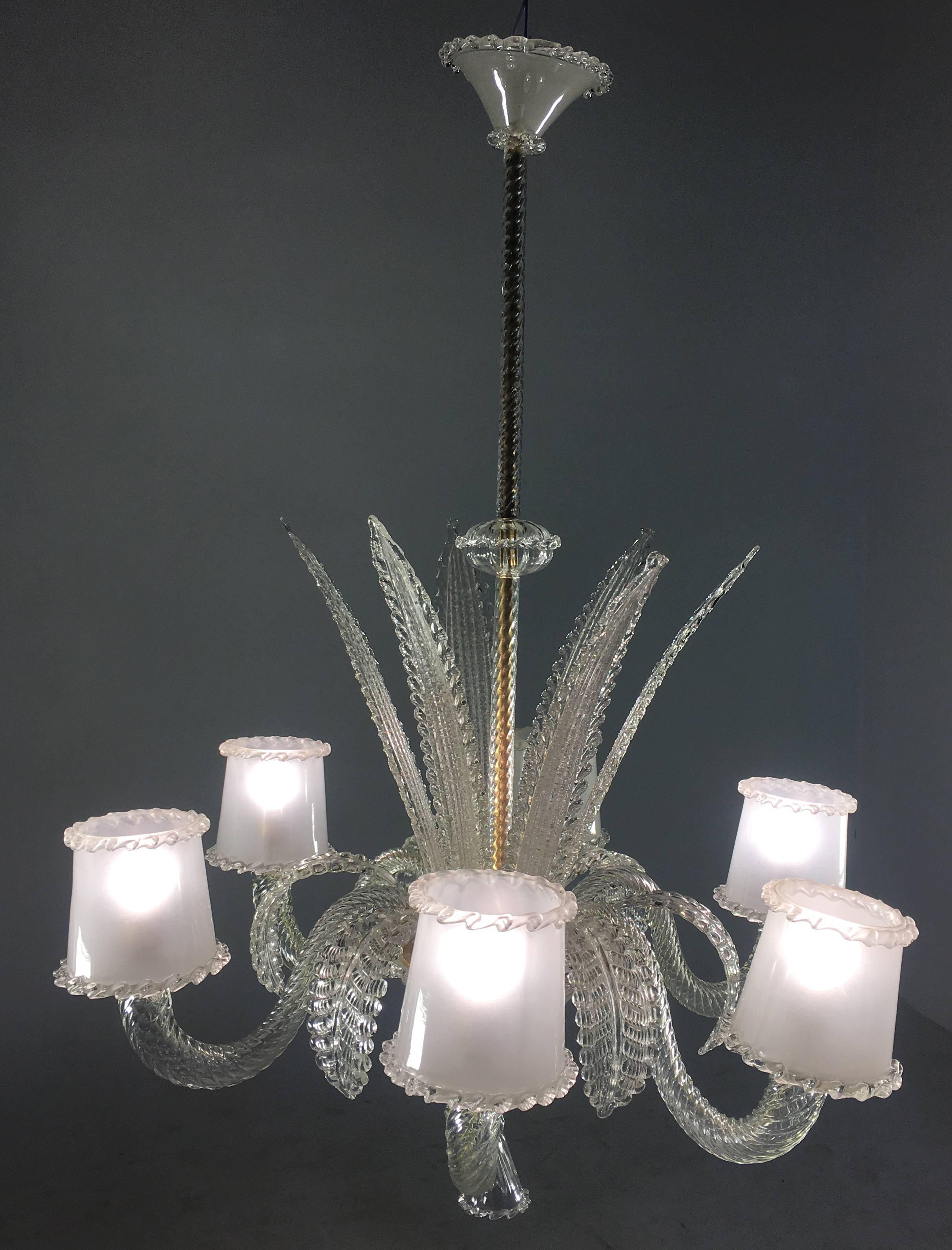 Amazing Chandelier by Barovier & Toso, Murano, 1940s For Sale 14
