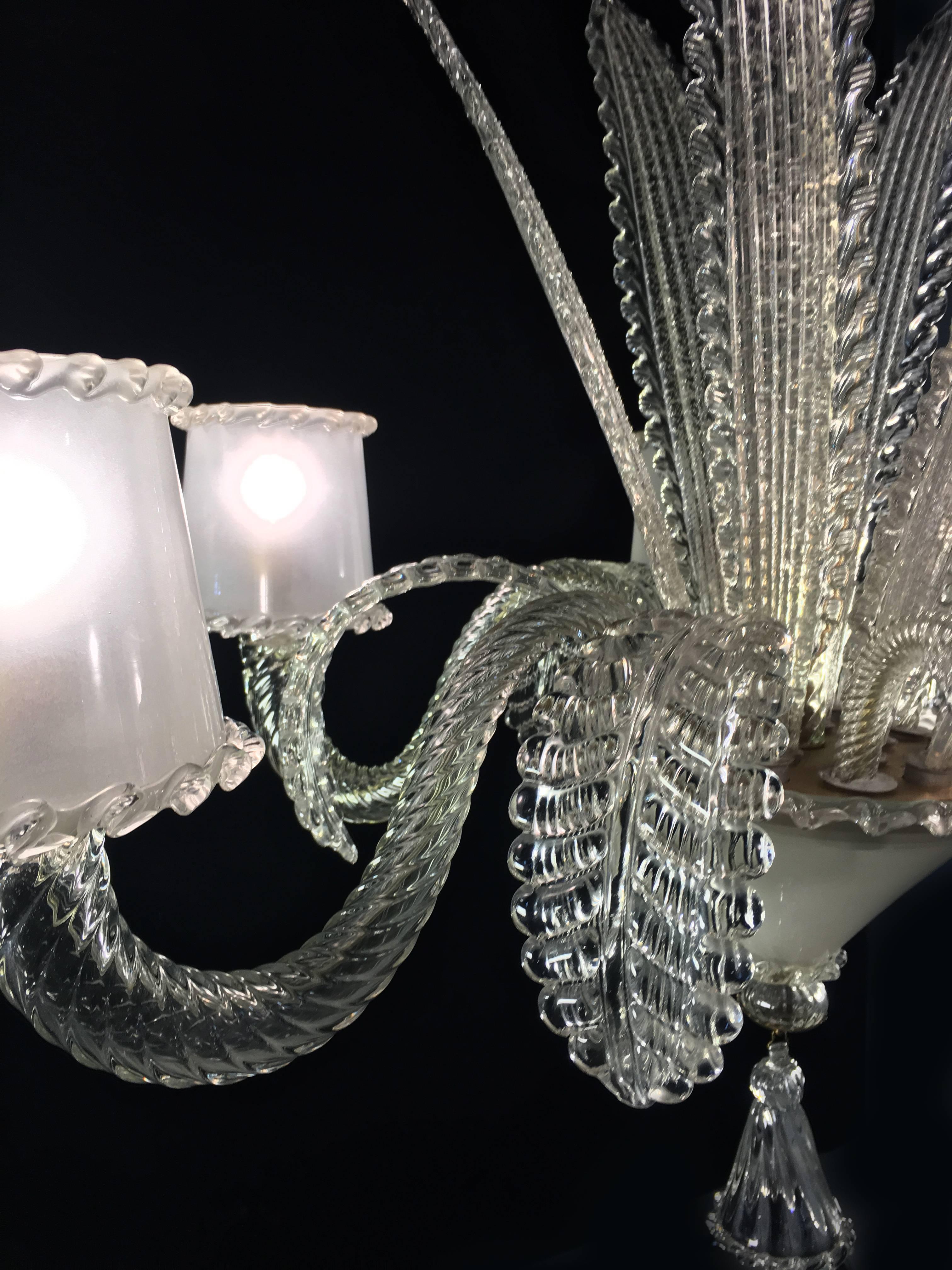 Mid-20th Century Amazing Chandelier by Barovier & Toso, Murano, 1940s For Sale