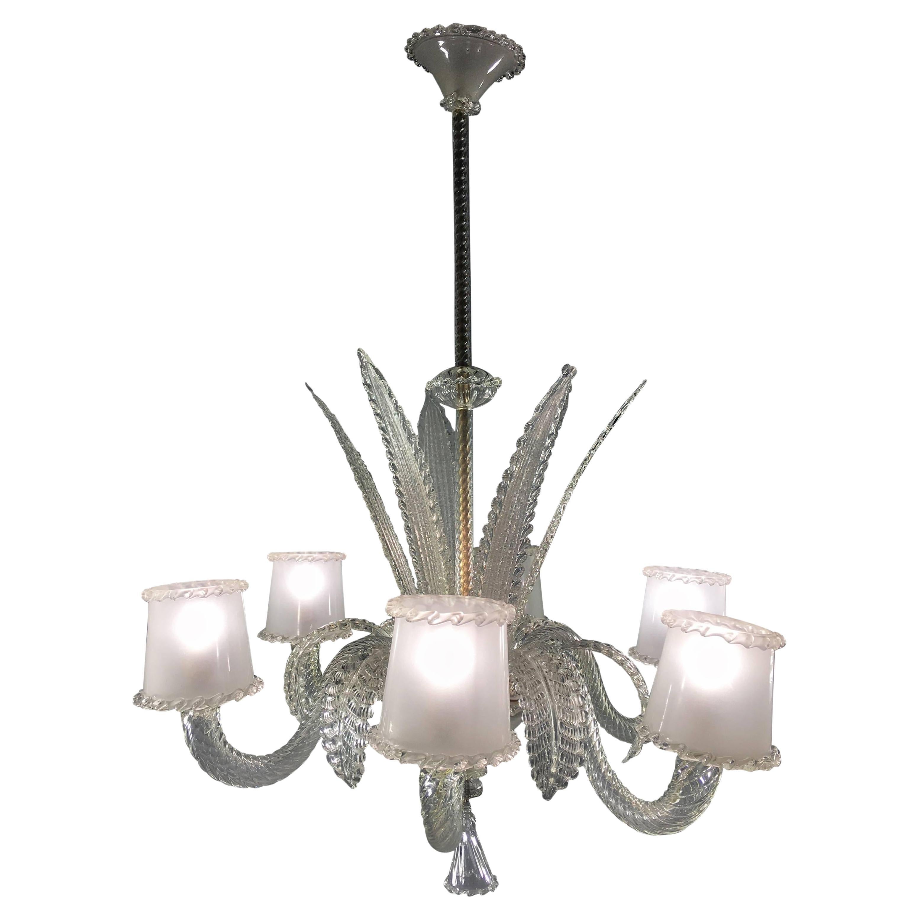 Amazing Chandelier by Barovier 
Toso, Murano, 1940s en venta