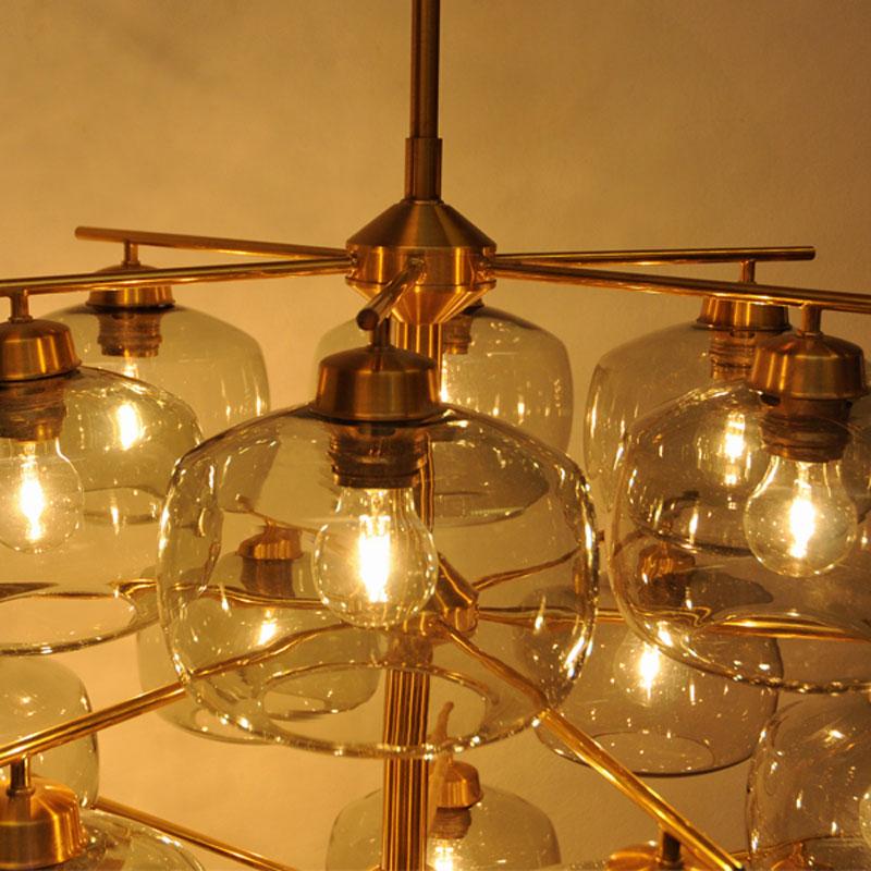 Amazing Chandelier with 24-Glassdomes by Holger Johansson -Westal, Sweden- 1952 In Good Condition In Stockholm, SE