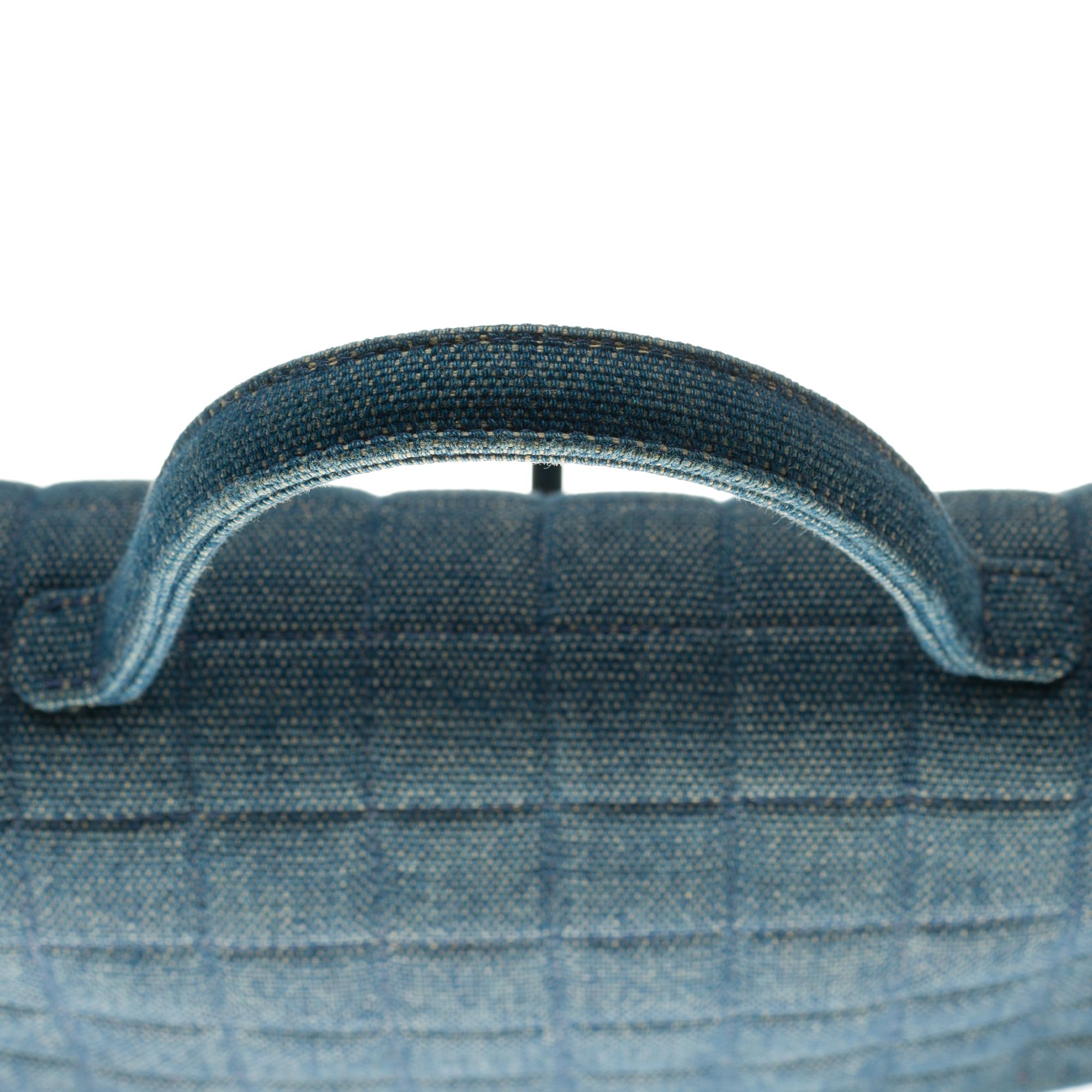 Amazing Chanel 2.55 handbag in blue denim 2