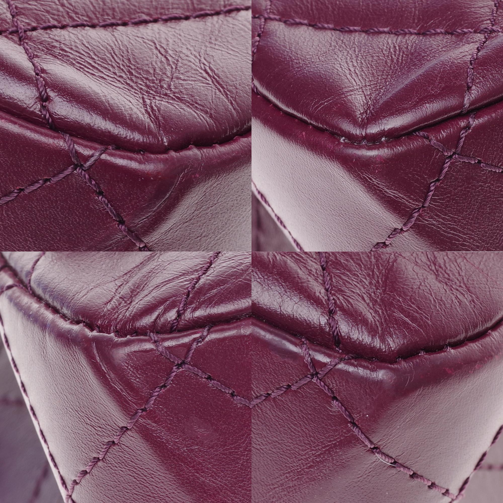 Amazing Chanel 2.55 Reissue handbag in plum quilted leather 7