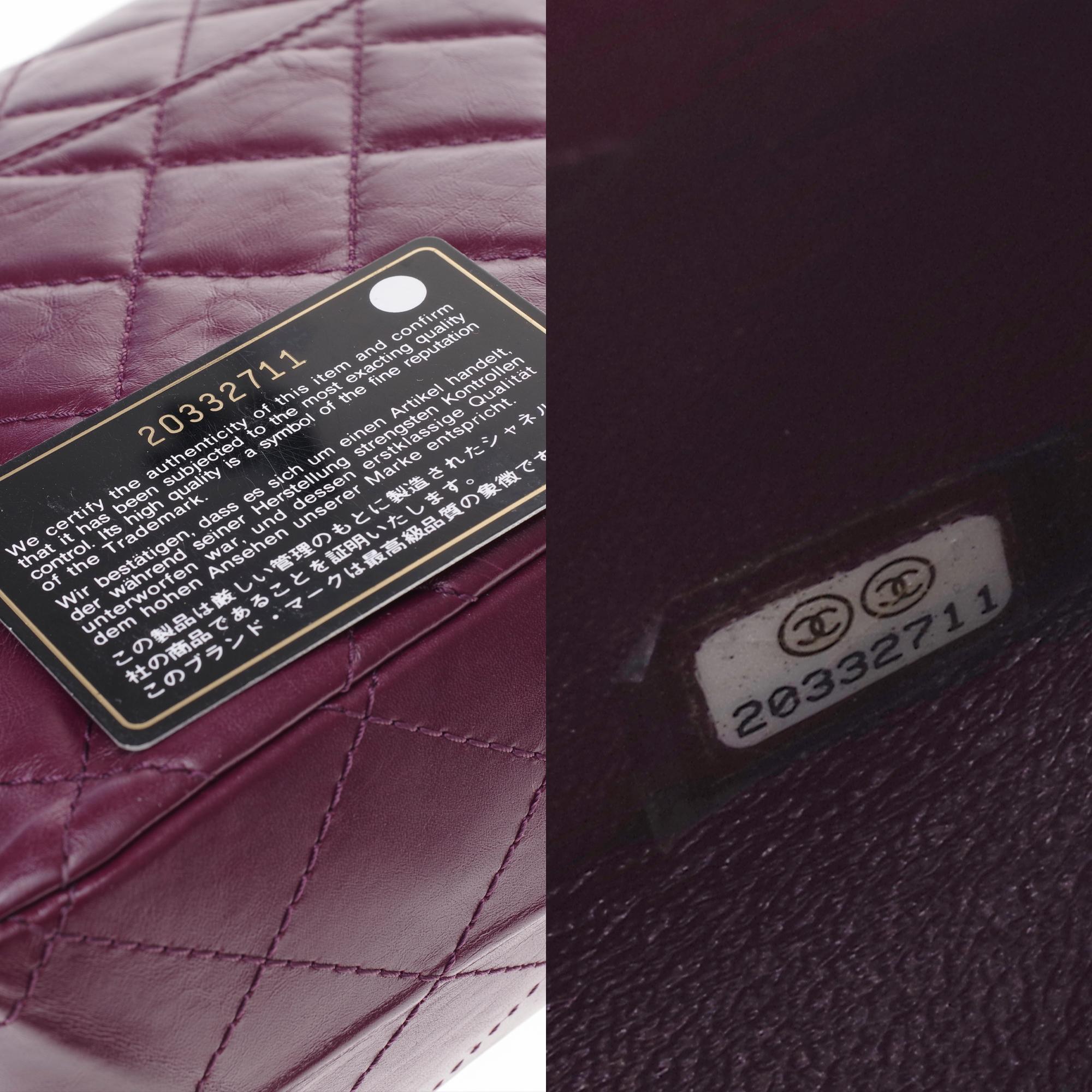 Amazing Chanel 2.55 Reissue handbag in plum quilted leather 3
