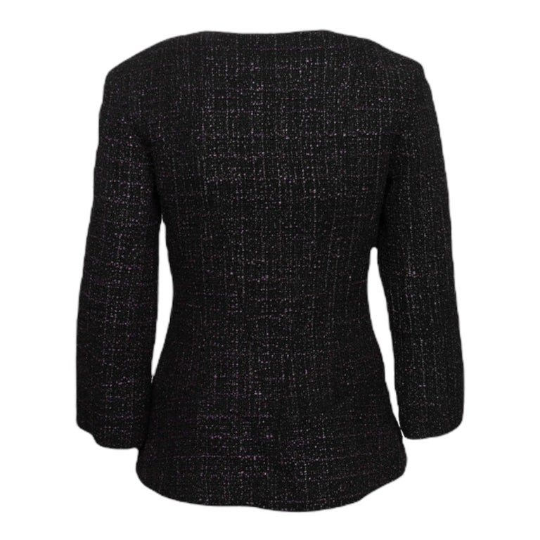Chanel Black Tweed Jacket - Size 42 at 1stDibs