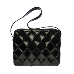 Amazing Chanel Camera in black patent quilted leather, SHW