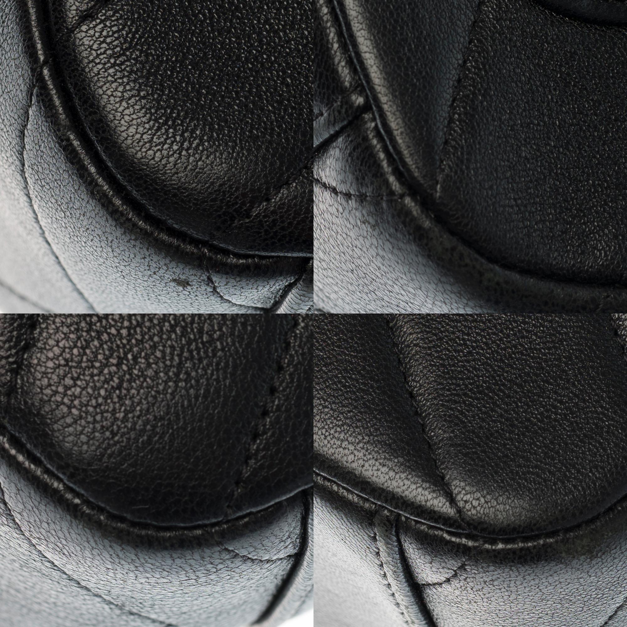 Amazing Chanel Camera shoulder bag in black herringbone leather, GHW 4