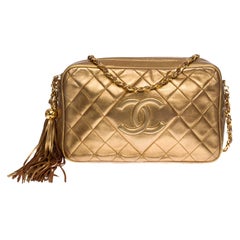 chanel golden bag Amazing Chanel Camera shoulder bag in Golden quilted leather, GHW
