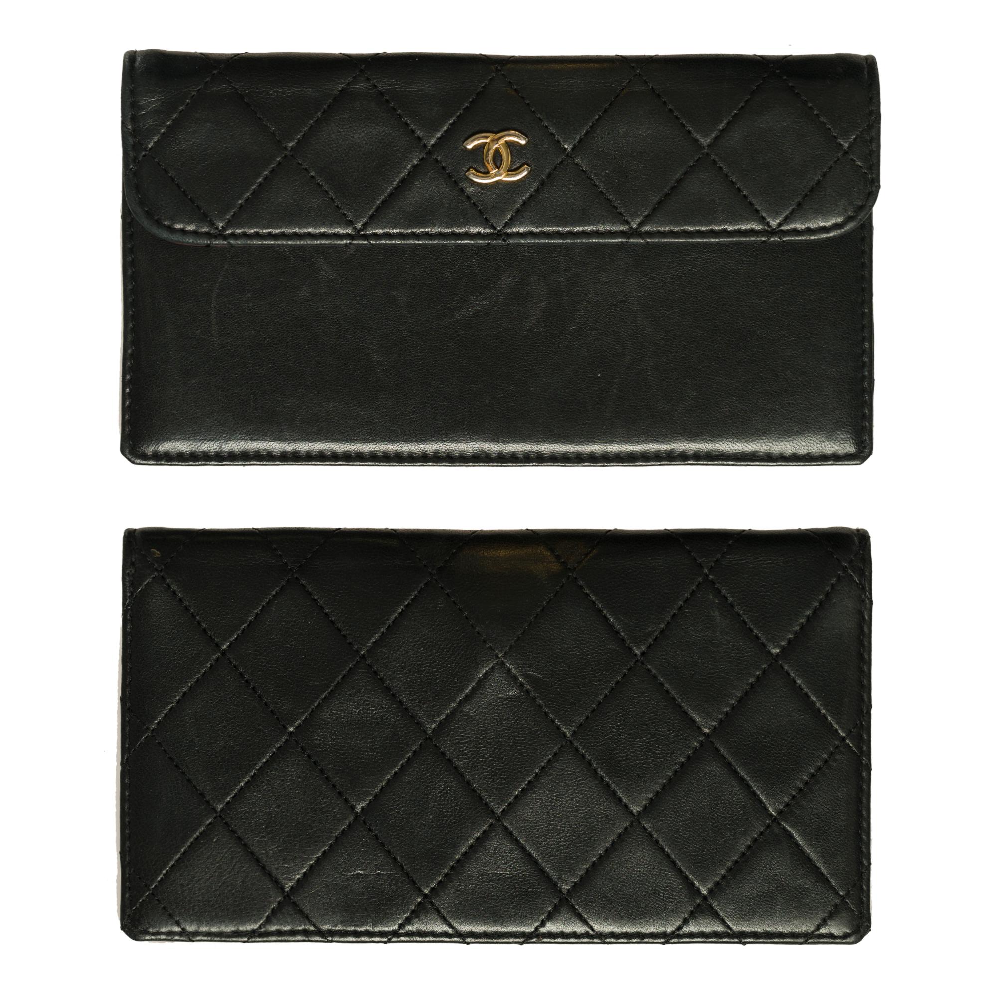 Amazing Chanel Classic bi material crossbody bag in black leather& Jersey, GHW 7