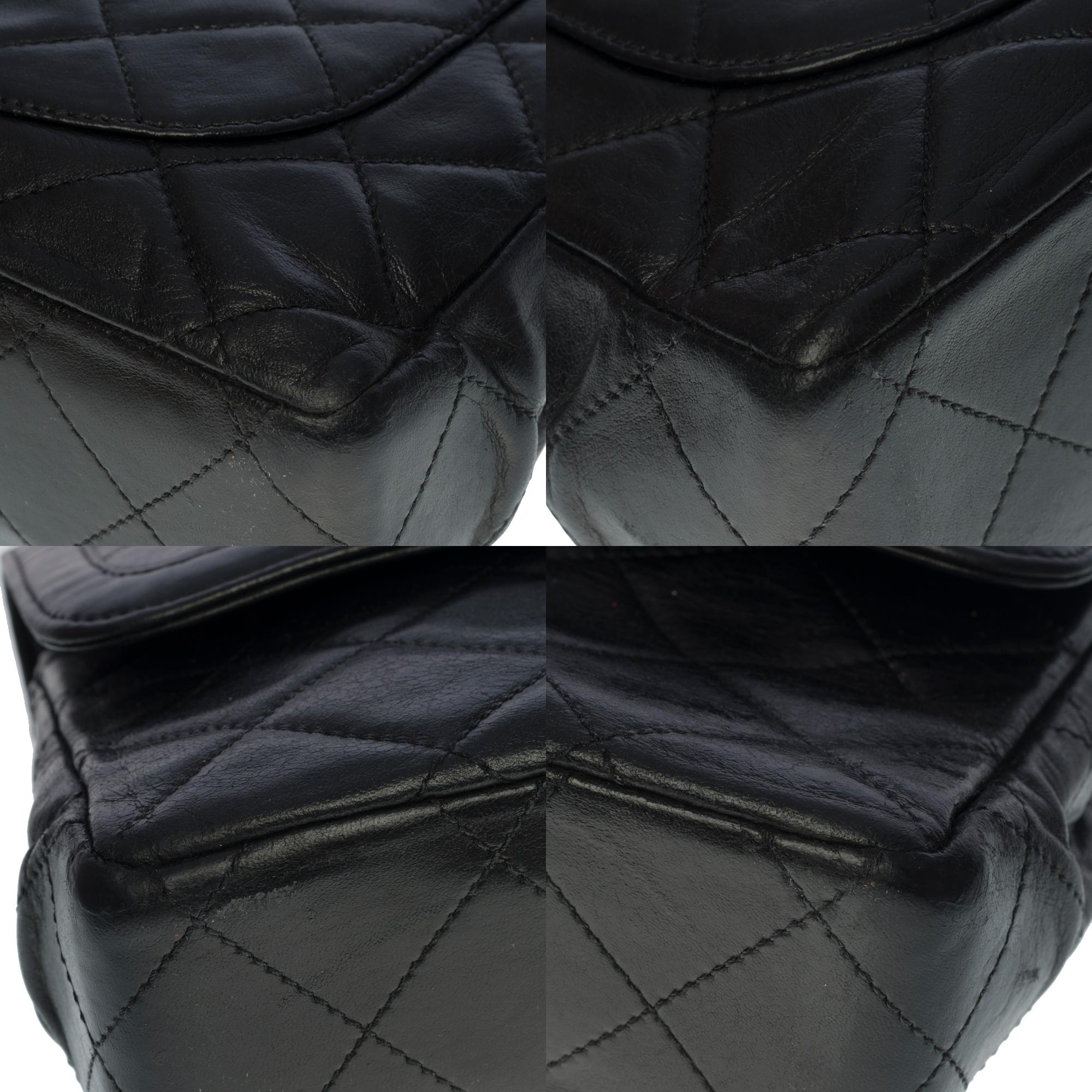 Amazing Chanel Classic Double flap shoulder bag in black quilted lambskin, GHW 5