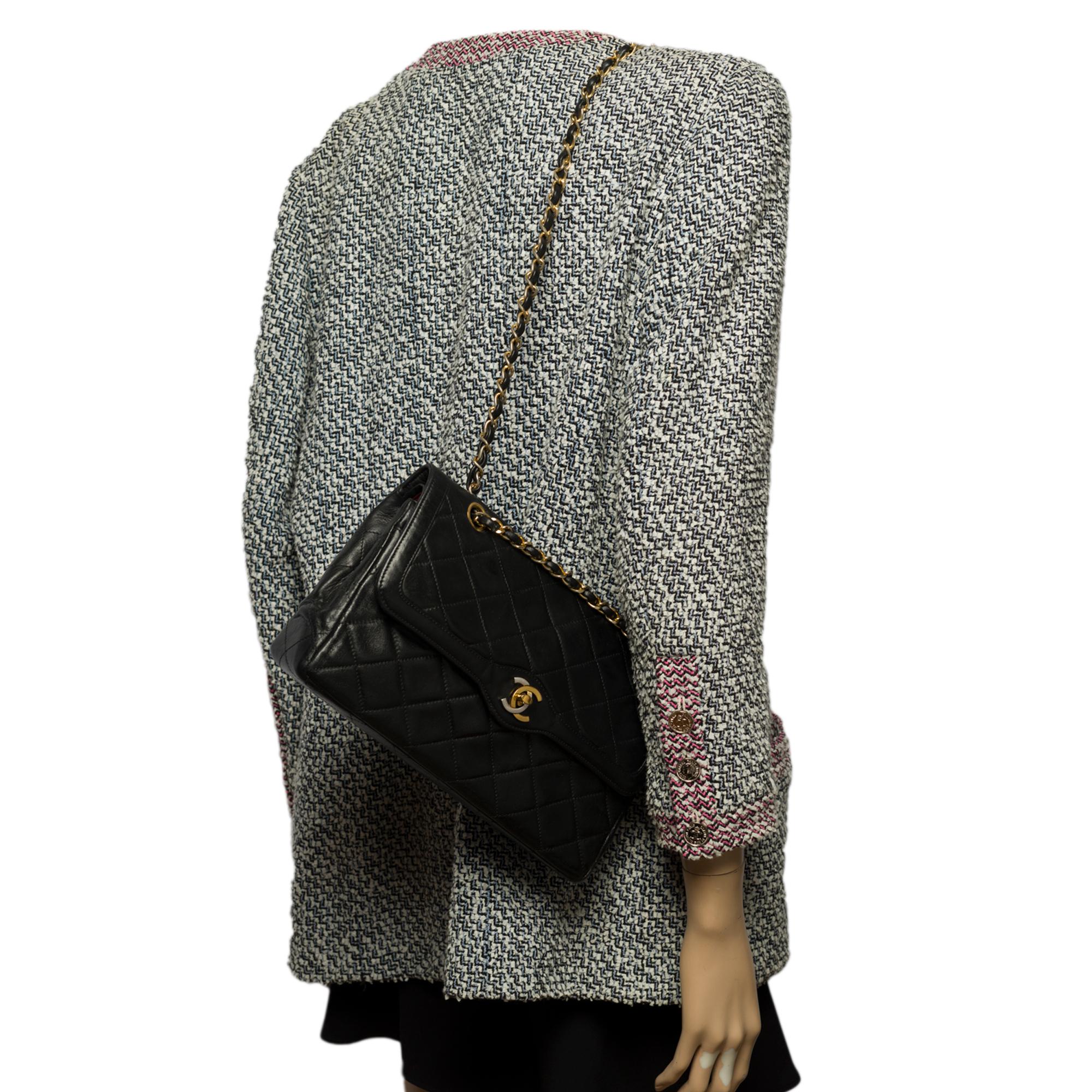 Amazing Chanel Classic Double flap shoulder bag in black quilted lambskin, GHW 6