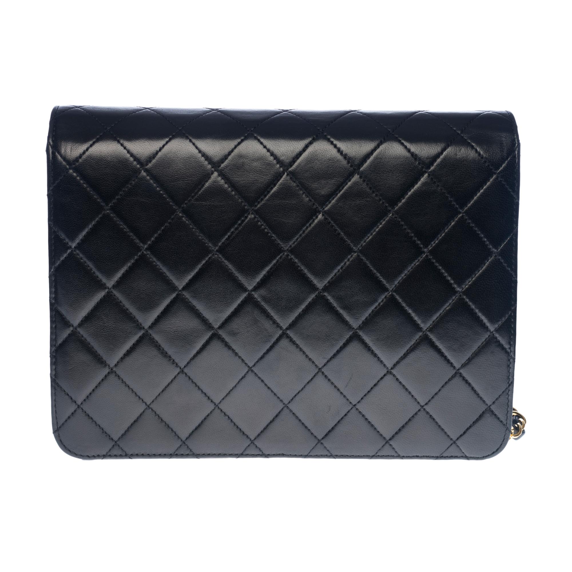 Black Amazing Chanel Classic Flap shoulder bag in black quilted lambskin, GHW