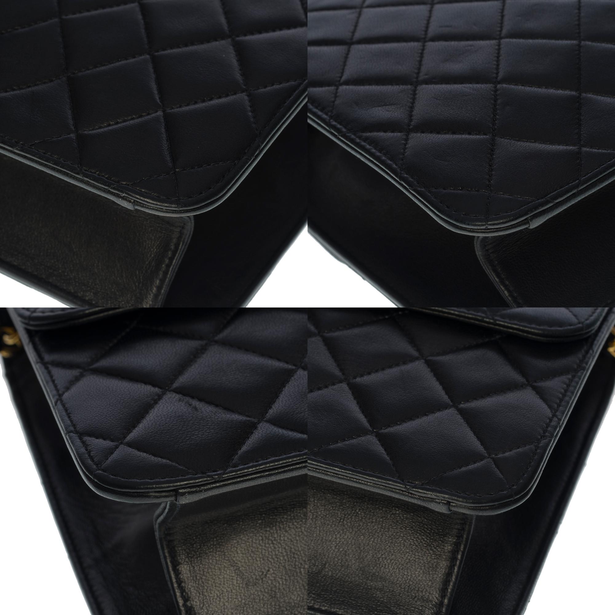 Amazing Chanel Classic shoulder flap bag in black quilted lambskin, GHW 6