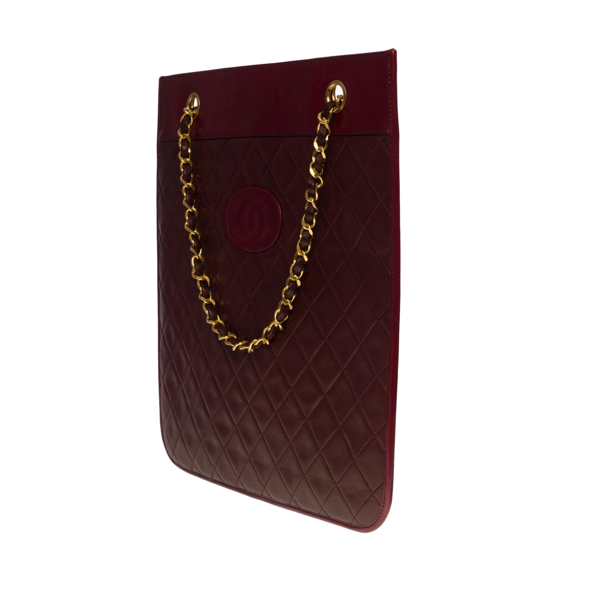 chanel burgundy tote bag