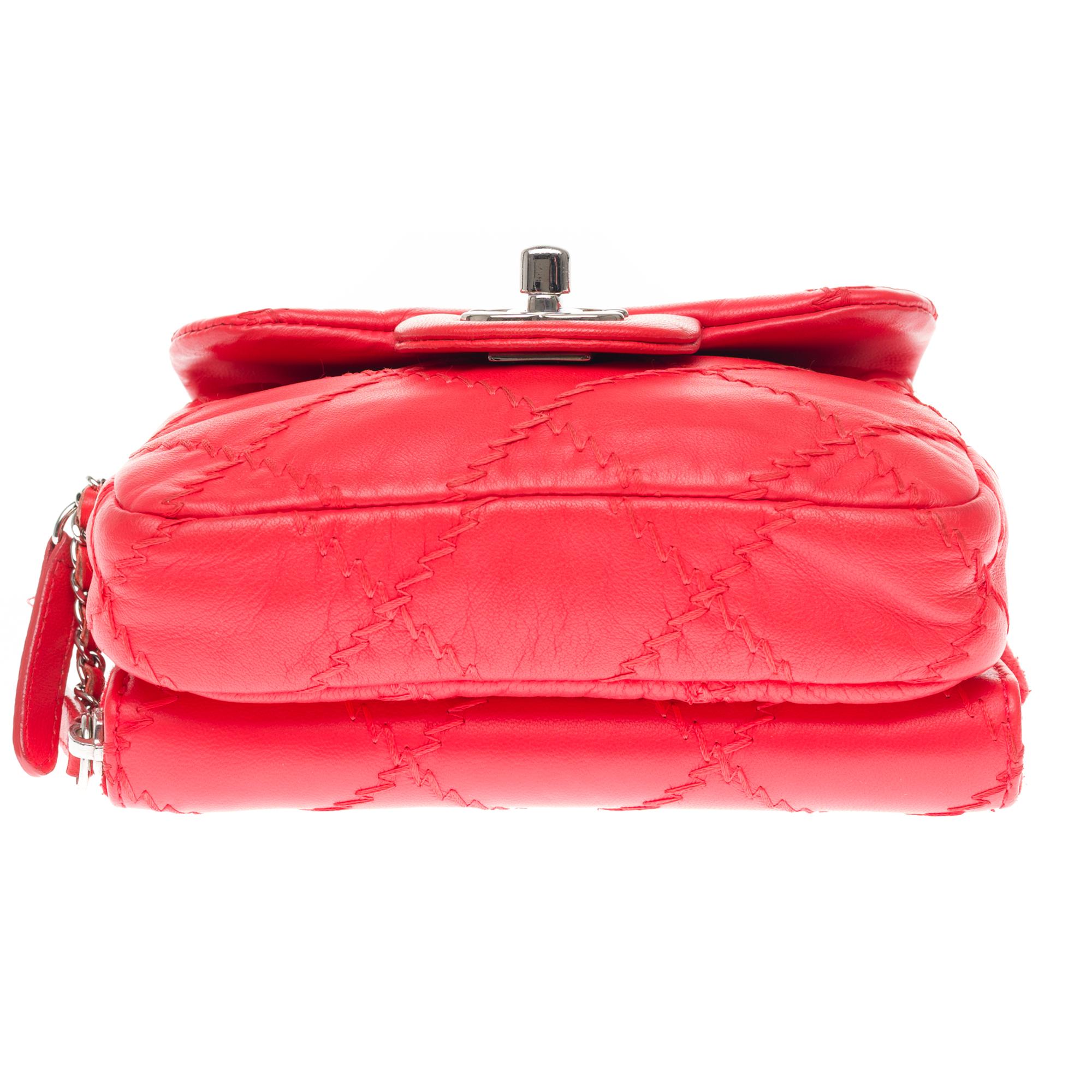 Amazing chanel Purse/Wallet in red leather and silver hardware 5