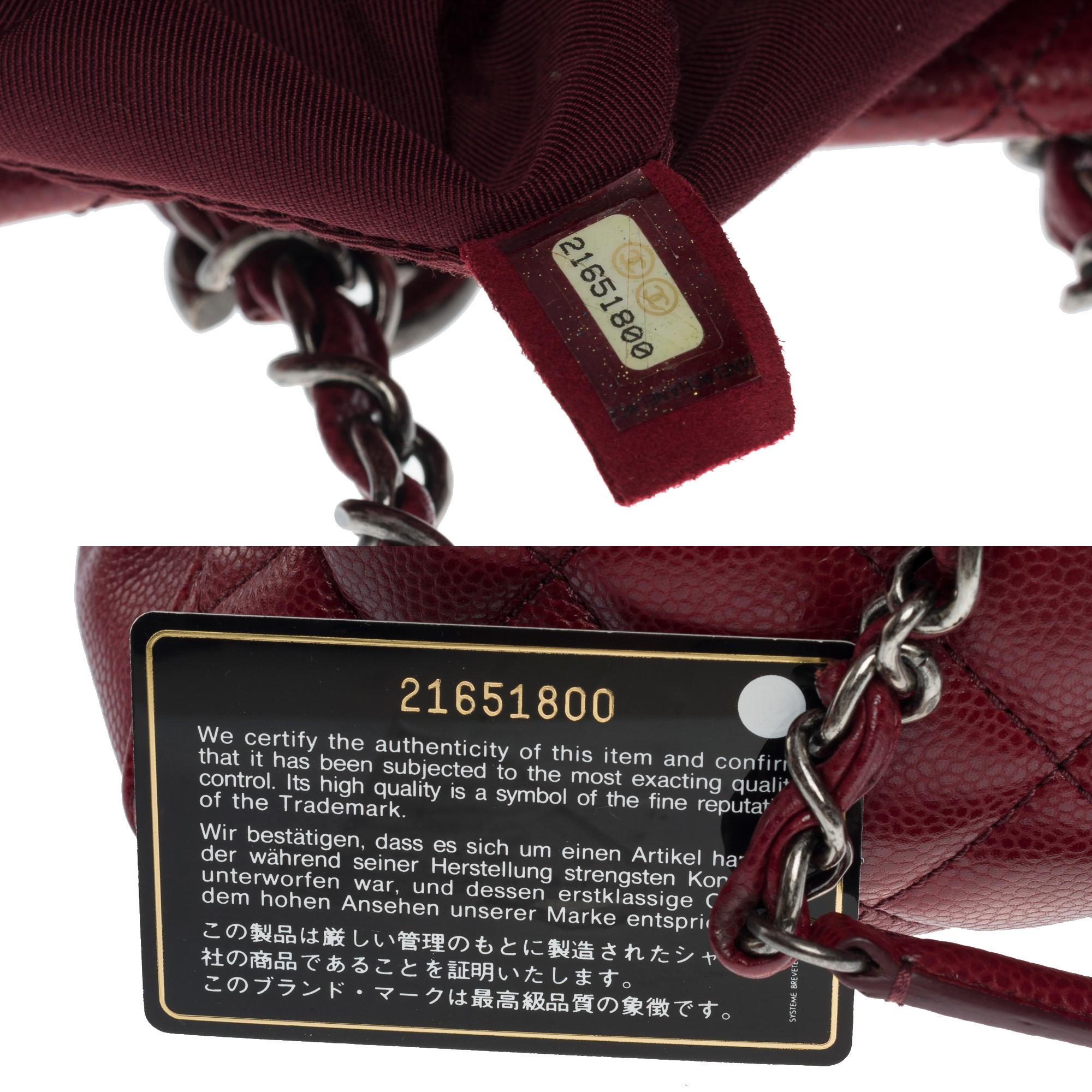 Amazing Chanel Shopping Tote bag in Burgundy Caviar quilted leather, SHW 3