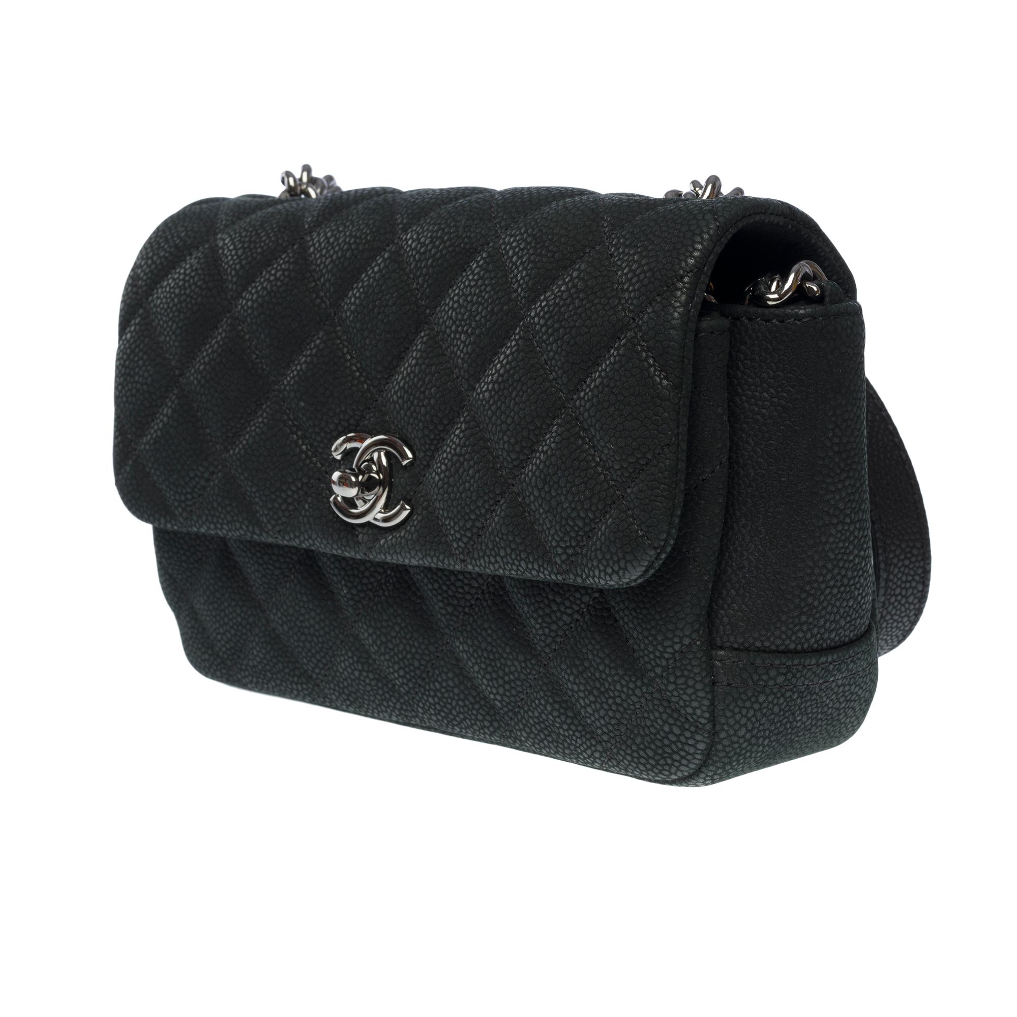Women's Amazing Chanel Timeless Mini flap shoulder bag in Black Caviar leather, SHW For Sale