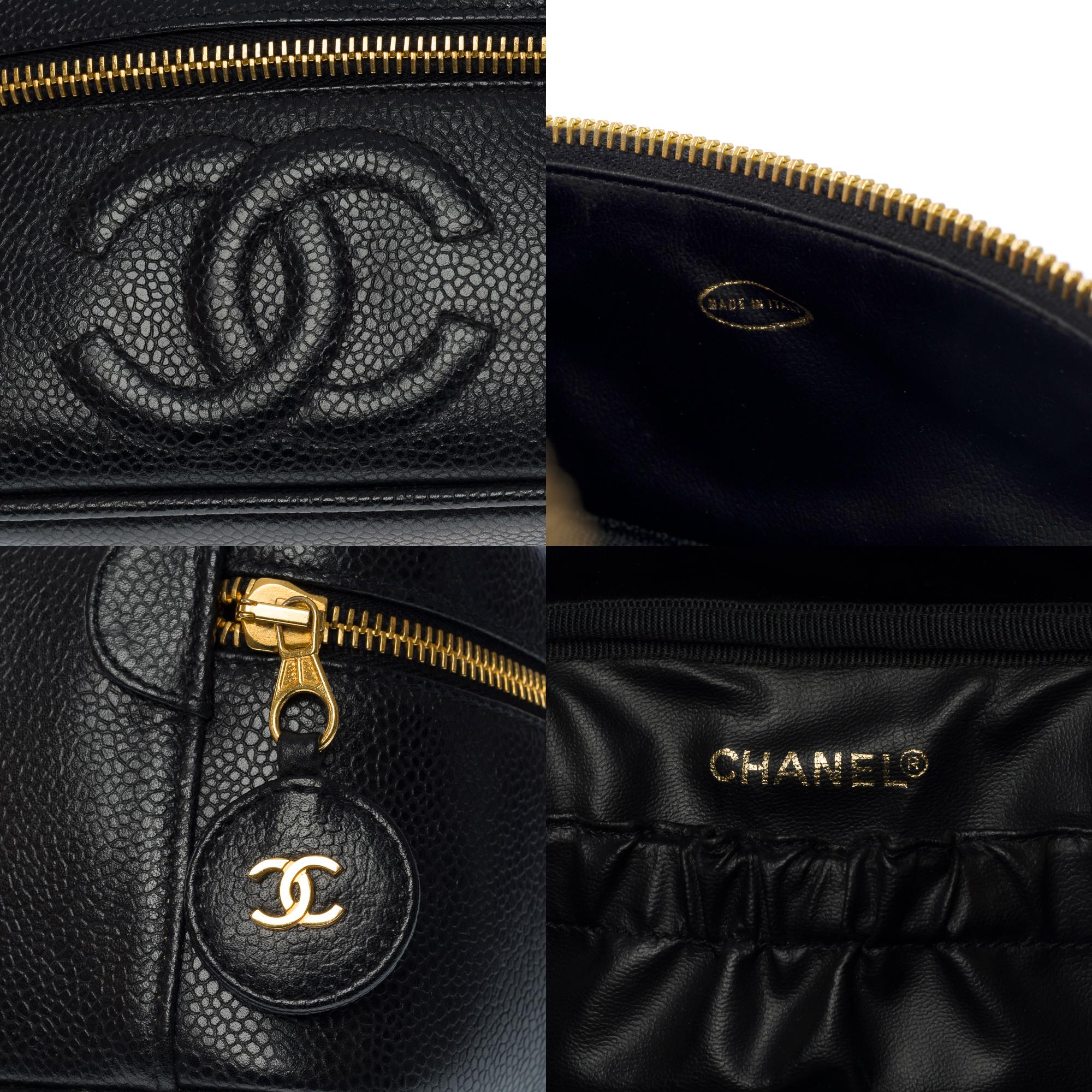 Amazing Chanel Vanity Case bag in Black caviar leather, GHW 2