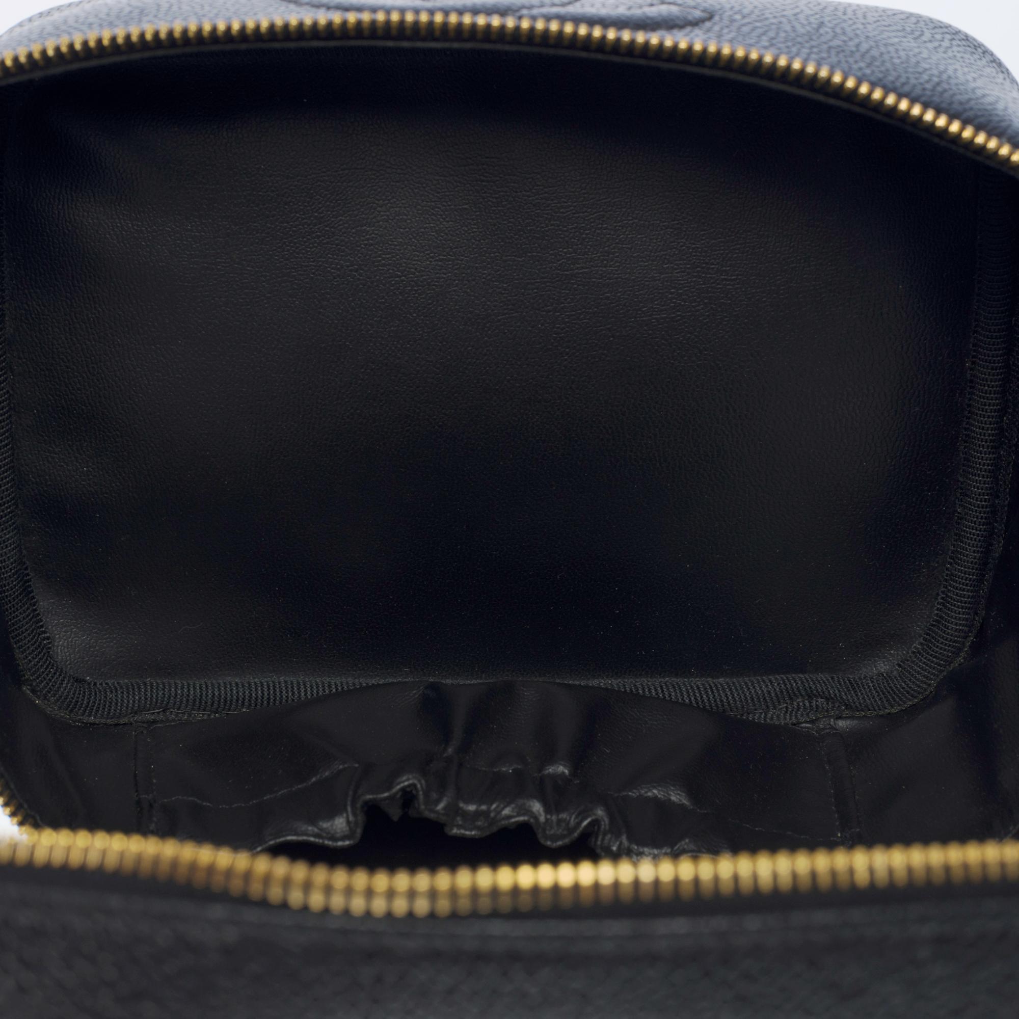 Amazing Chanel Vanity Case bag in Black caviar leather, GHW 4