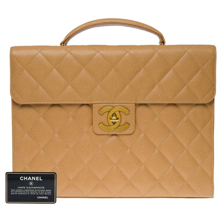 CHANEL Caviar Briefcase Laptop Bag Black 1165716