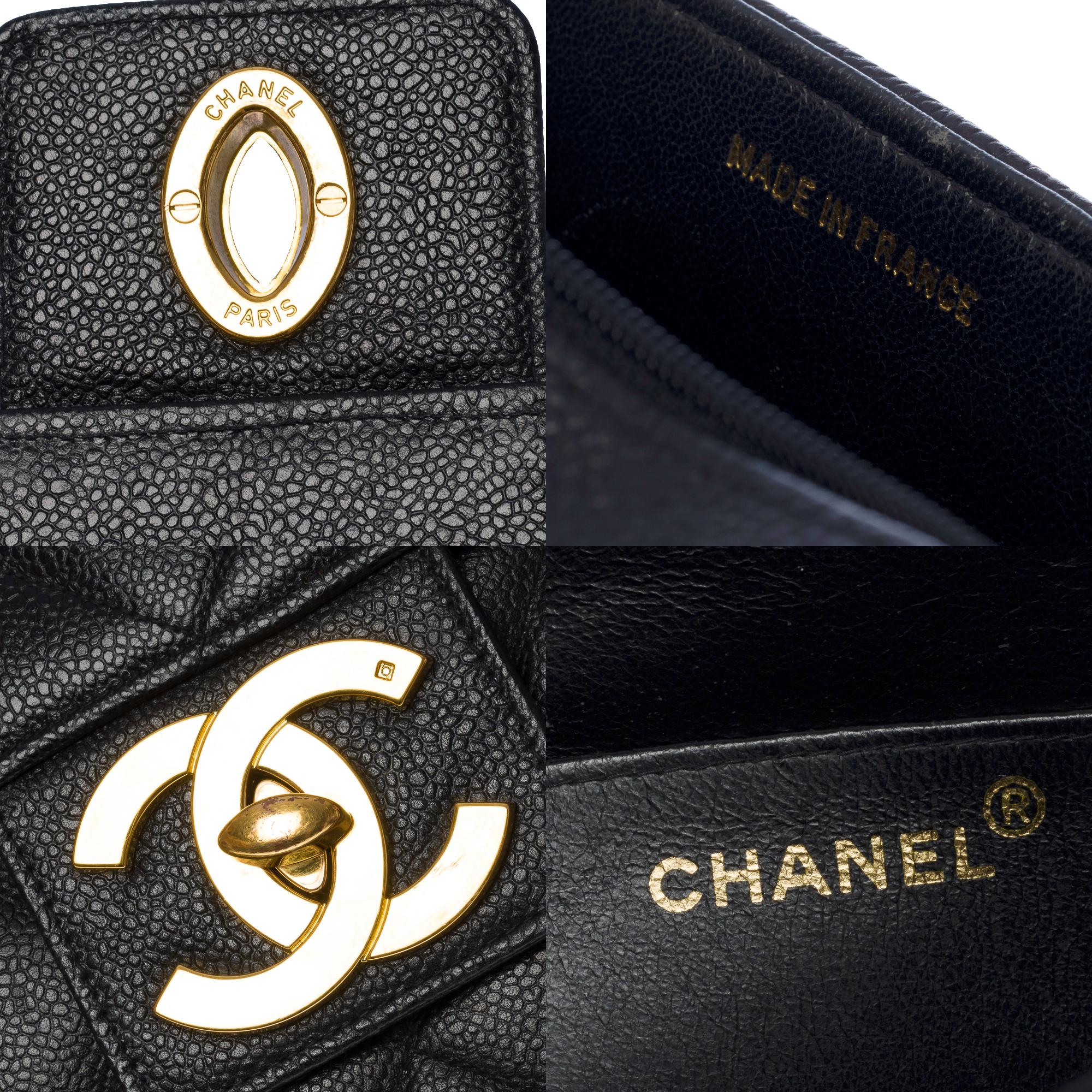 Women's or Men's Amazing Chanel vintage Briefcase in black caviar leather, GHW
