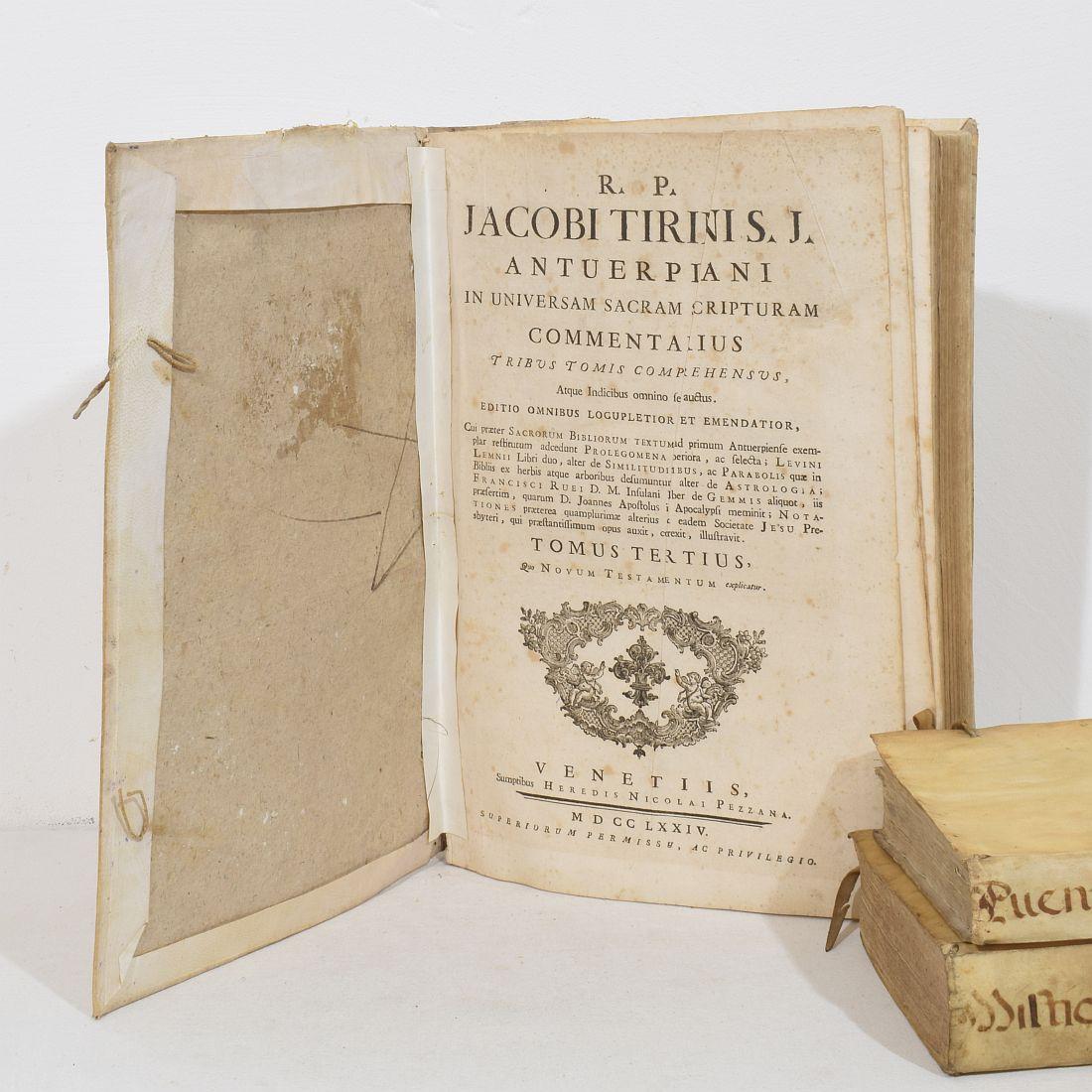 Amazing Collection of 17th / 18th Century Weathered Vellum Books For Sale 15