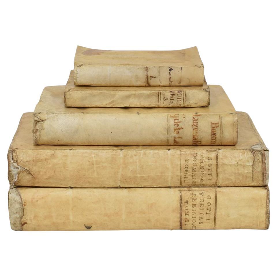 Amazing Collection of 18th / 19th Century Weathered Vellum Books