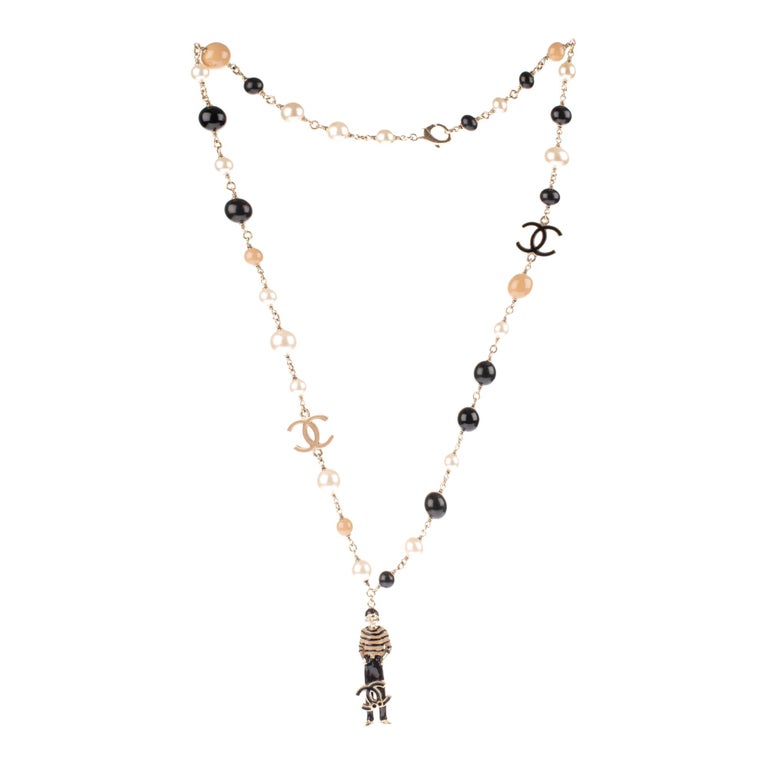 Chanel 100th Anniversary Gold Coin Pearl Long Necklace