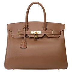 Amazing Collector Hermès Birkin 35 handbag in Gras Brown Calf leather, GHW