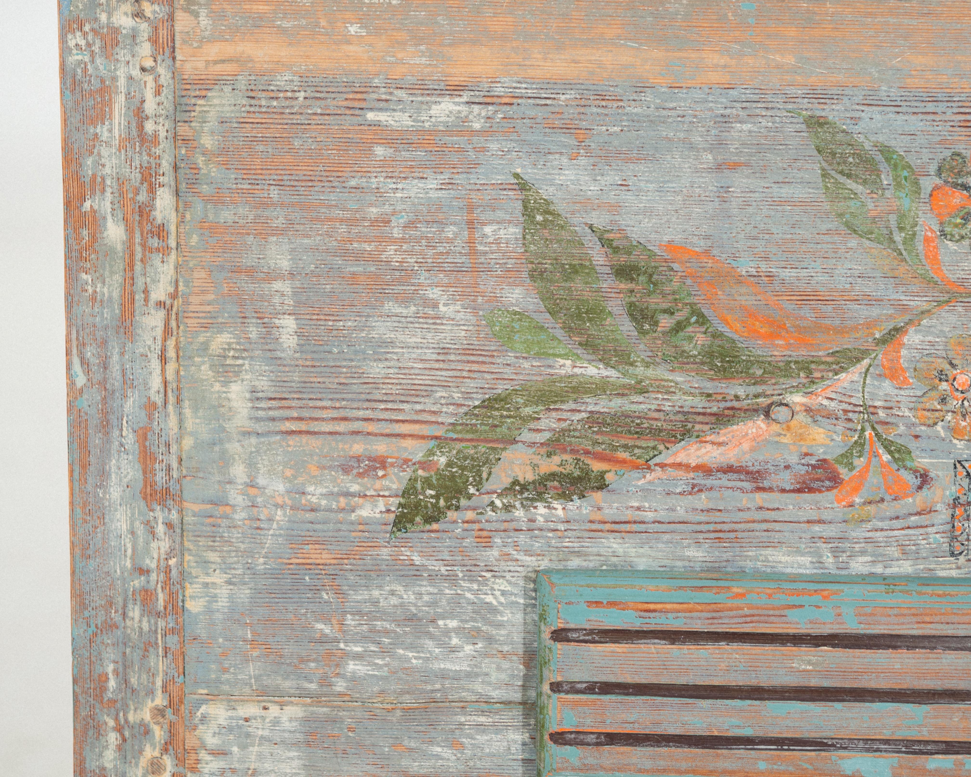 XIXe siècle Étonnante table console du Hälsingland en peinture d'origine, vers 1830. en vente