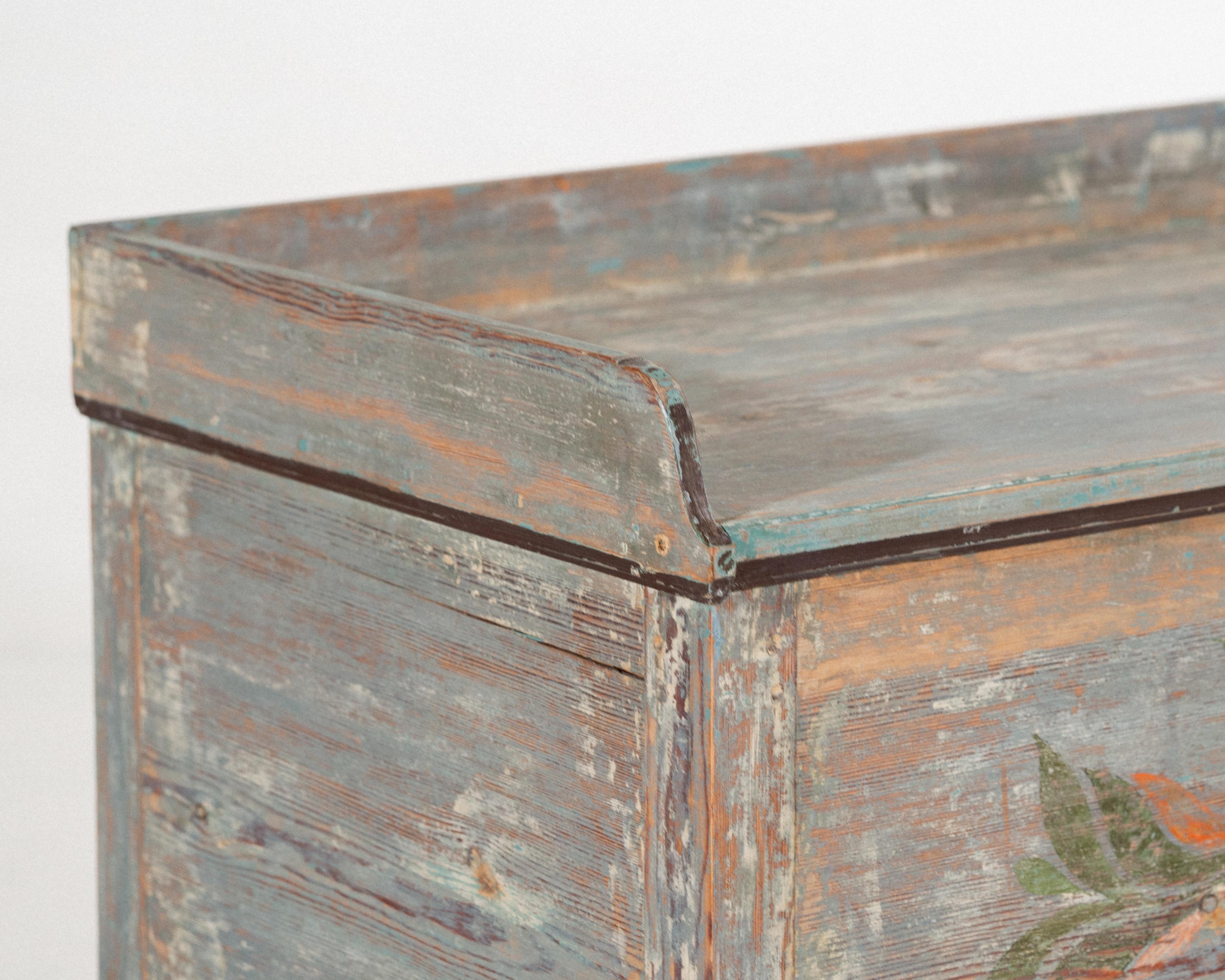 Étonnante table console du Hälsingland en peinture d'origine, vers 1830. en vente 4