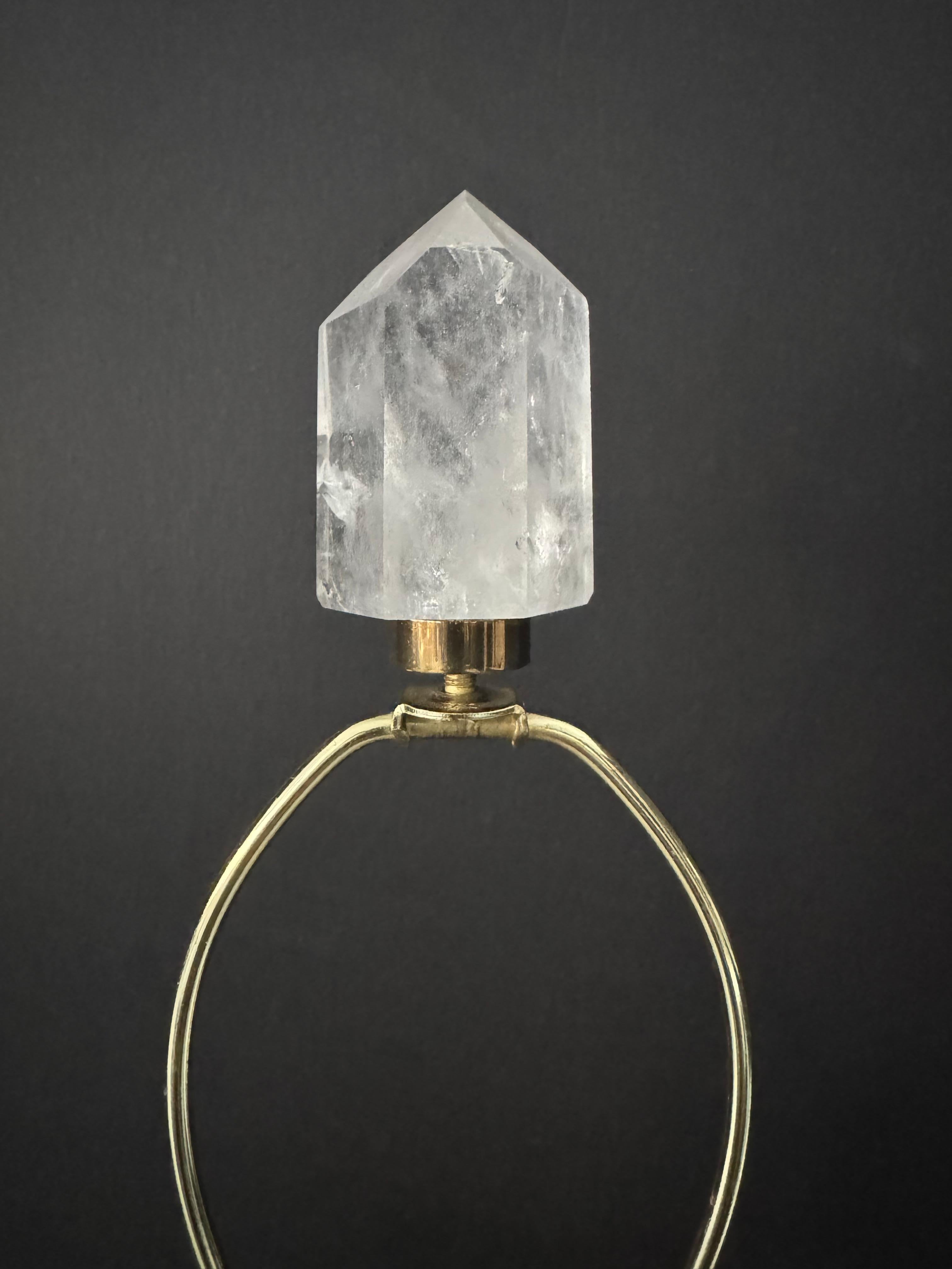 Organique Étonnante lampe de table contemporaine en cristal de roche de Kari Jeanne Lobdell en vente