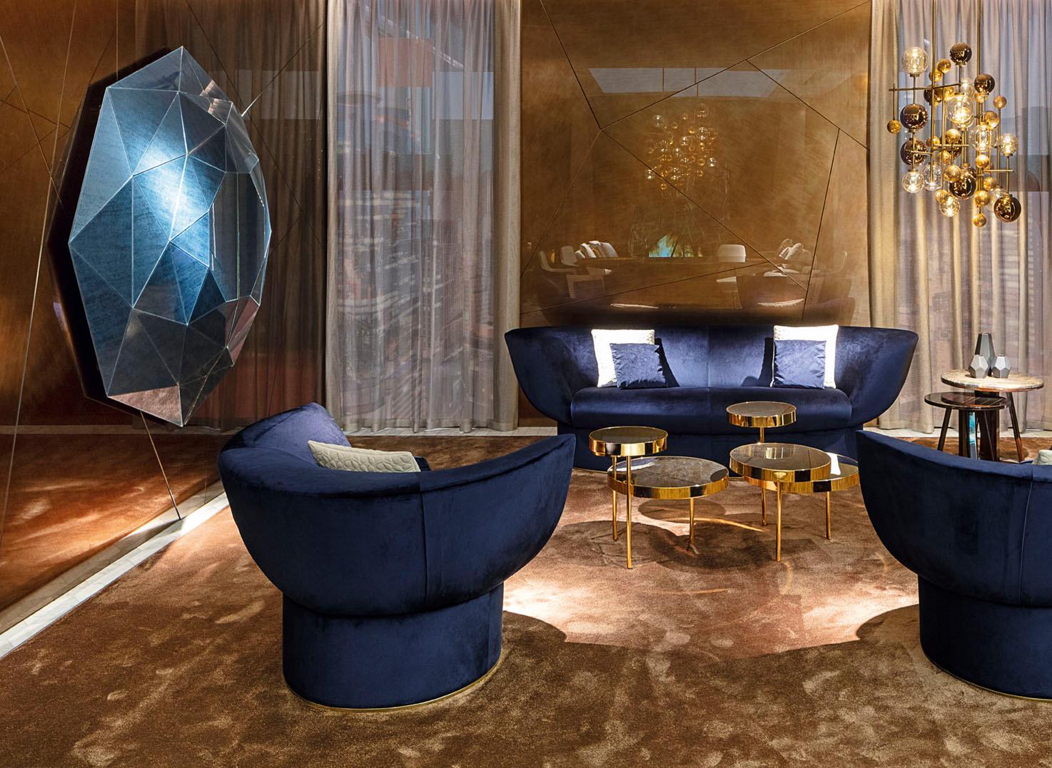 XXIe siècle et contemporain Amazing Diamante Bar Cabinet Vetrite Interior Bronzed Glass en vente