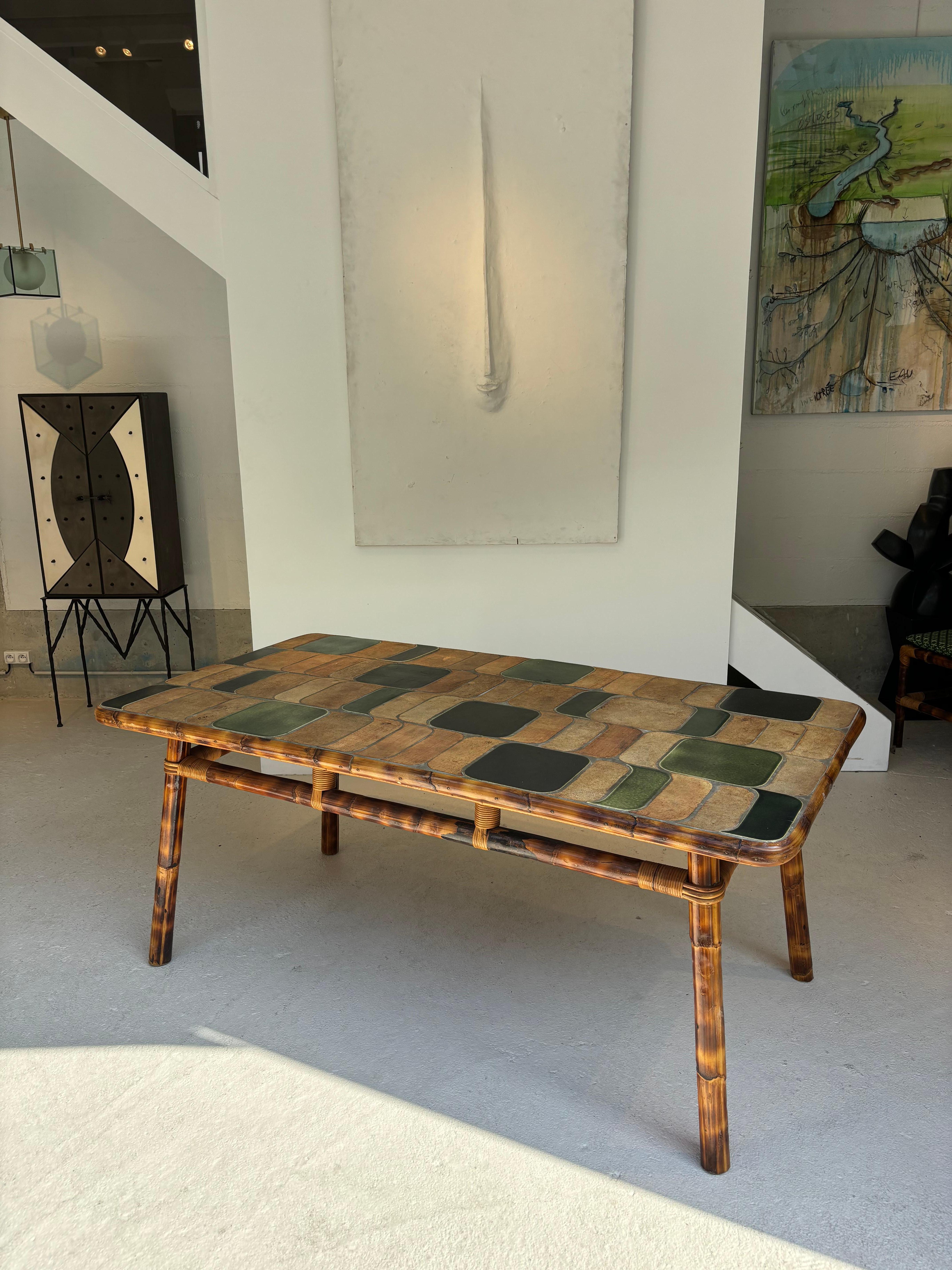 Amazing shogun Dining  table by Capron and Audoux Minet probably Special order im Angebot 13