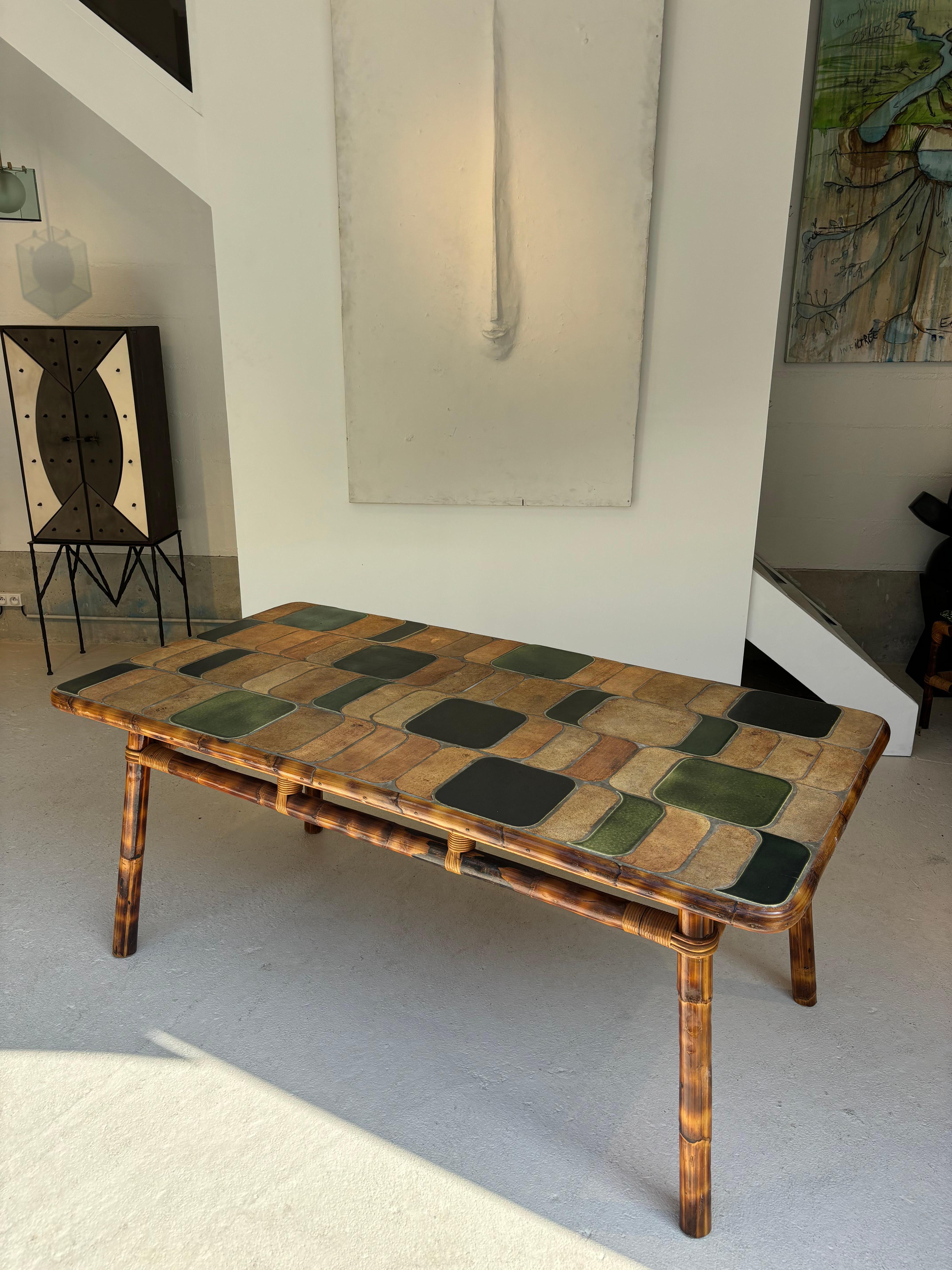 Amazing shogun Dining  table by Capron and Audoux Minet probably Special order im Angebot 14