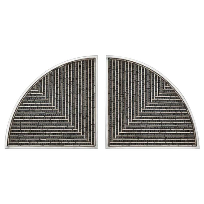 Asombroso Tirador de Puerta Acabado Bronce Latón o Plata Decorado Micromosaico en venta