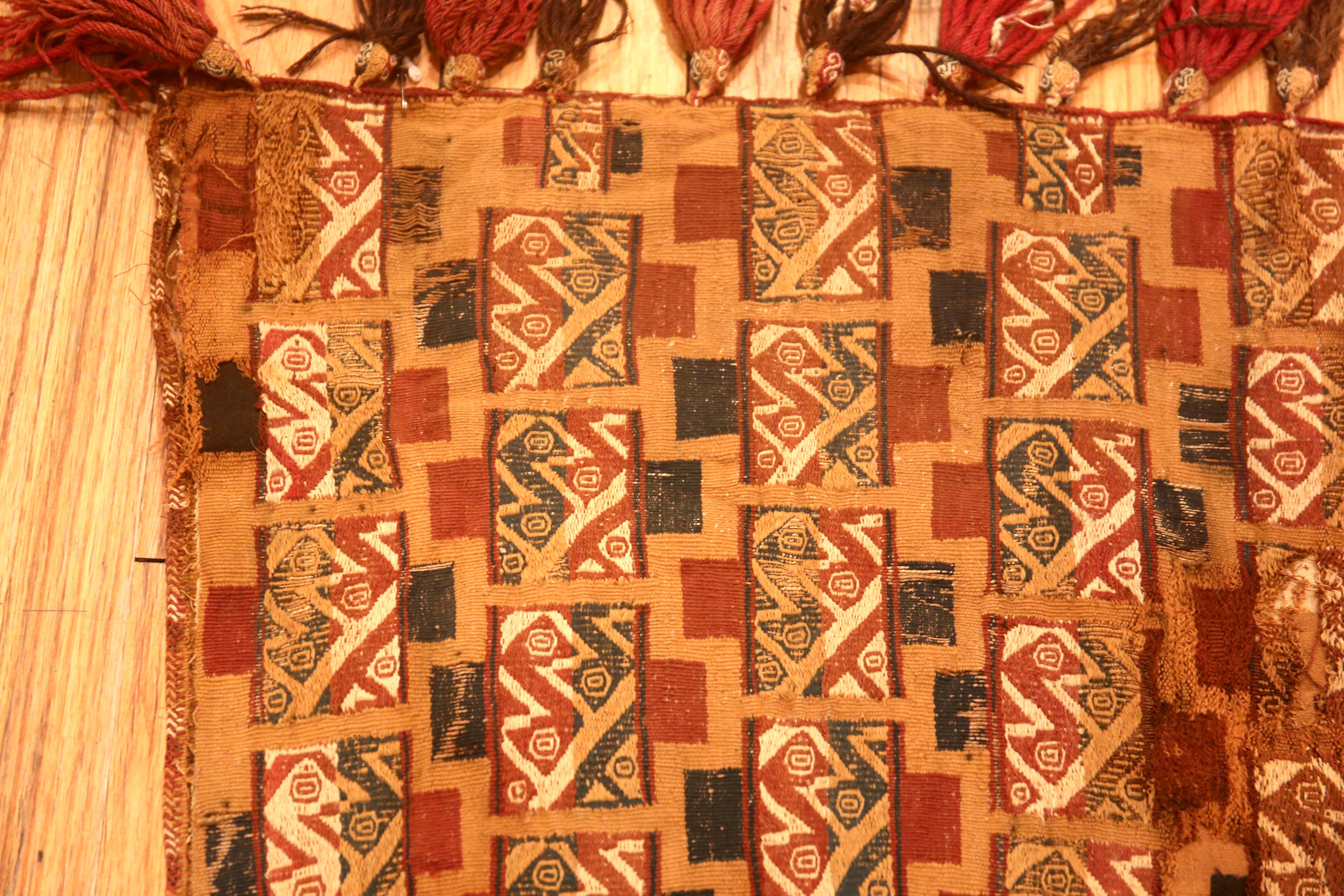 XVIIIe siècle et antérieur Incroyable textile péruvien du début du 16e siècle 1'2